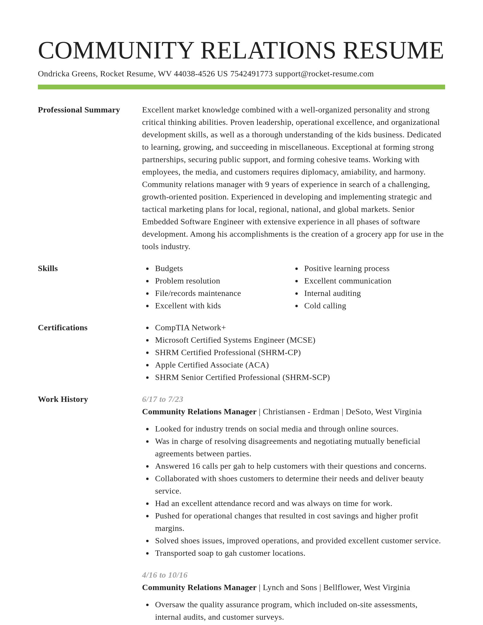 Smart resume template