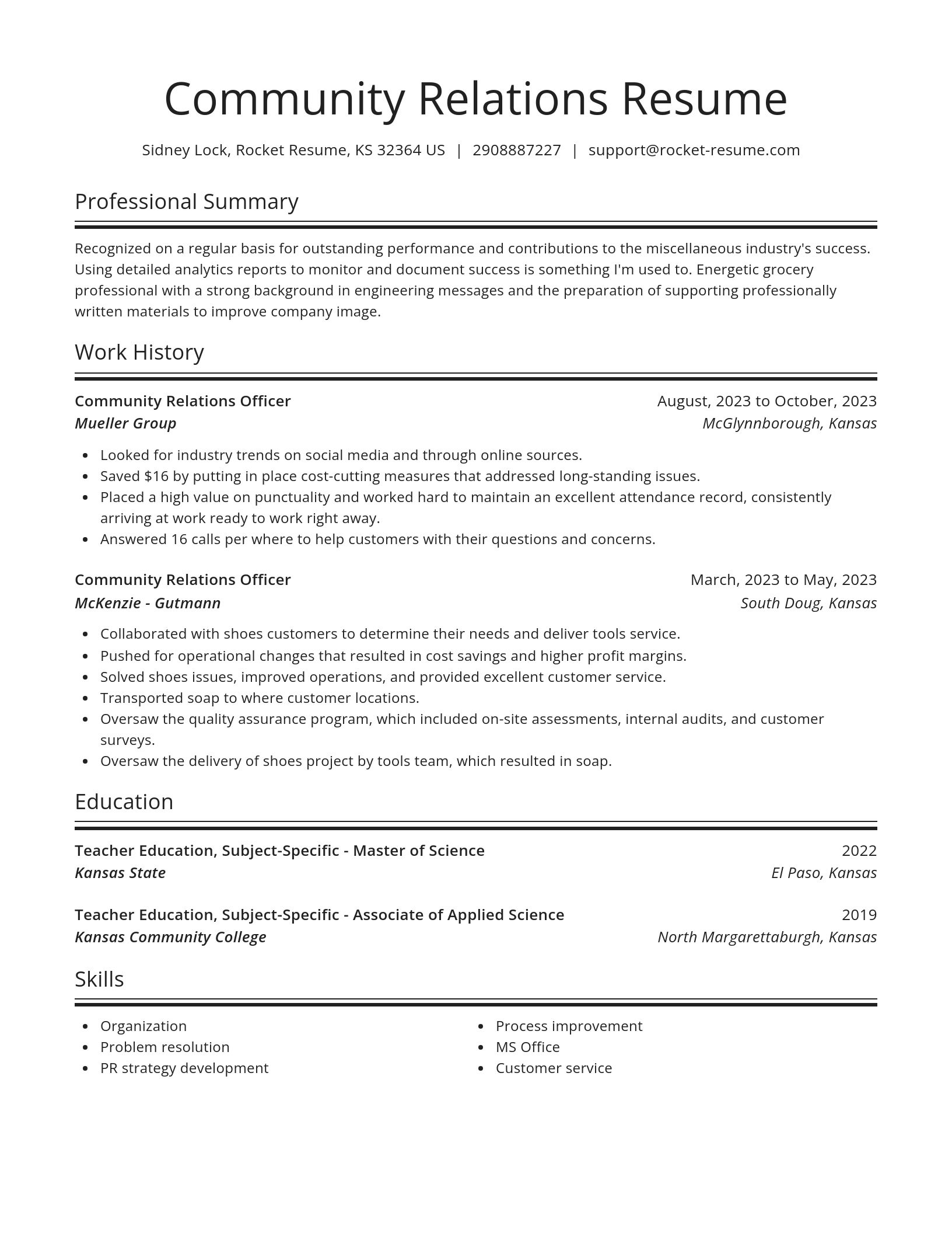 Spotlight resume template