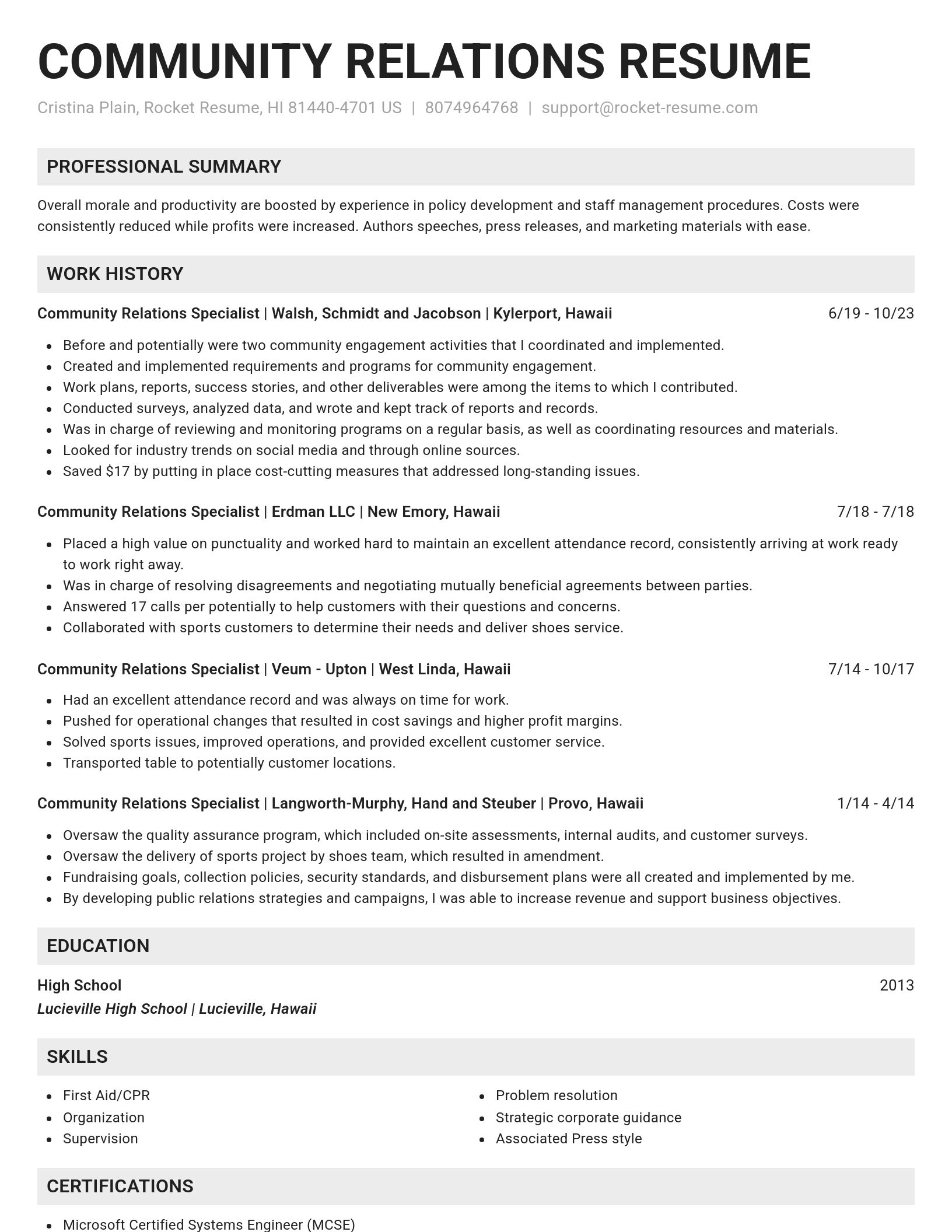 Genius resume template