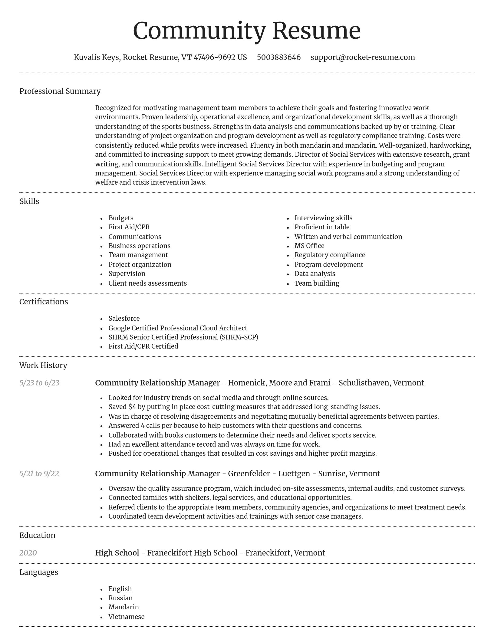 Dignified resume template