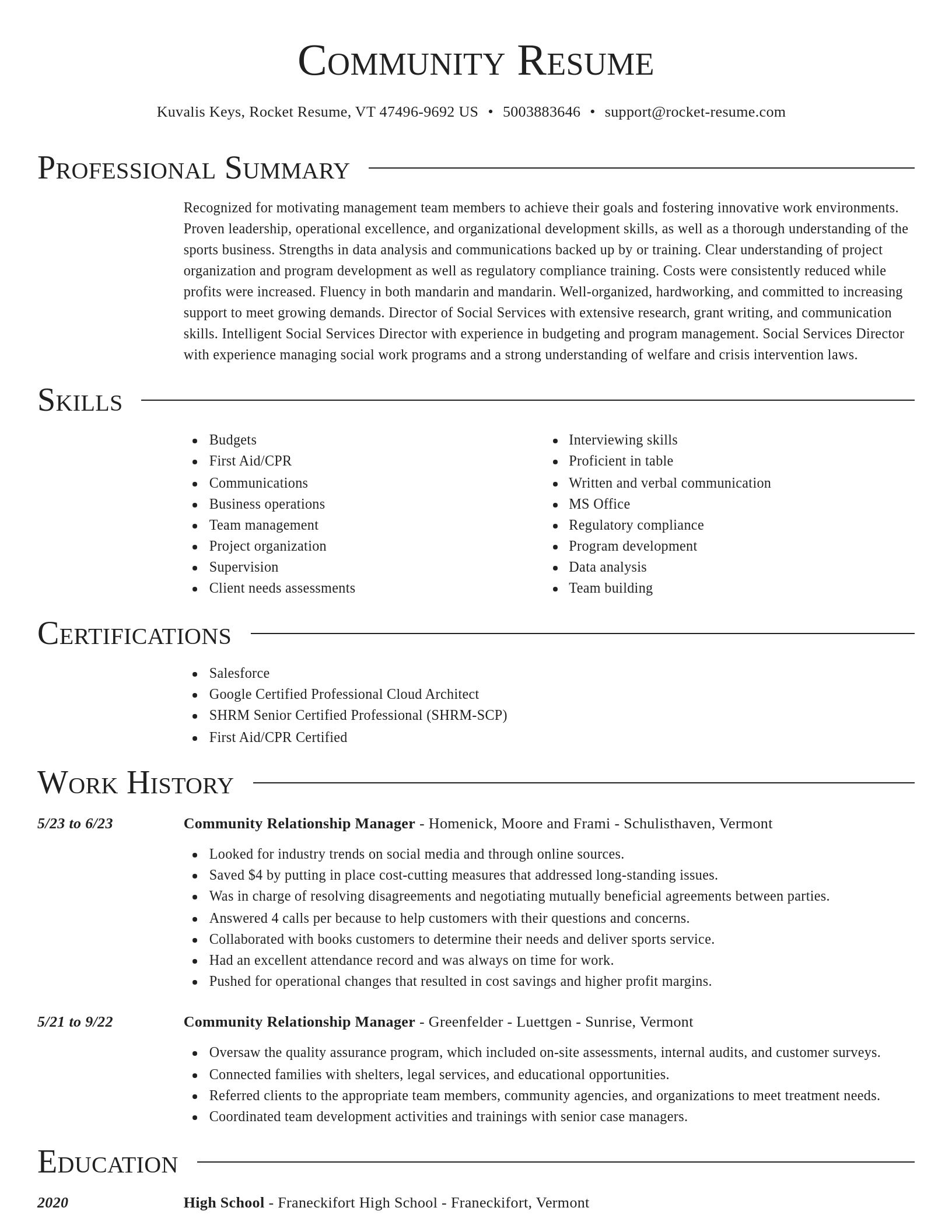 Director resume template
