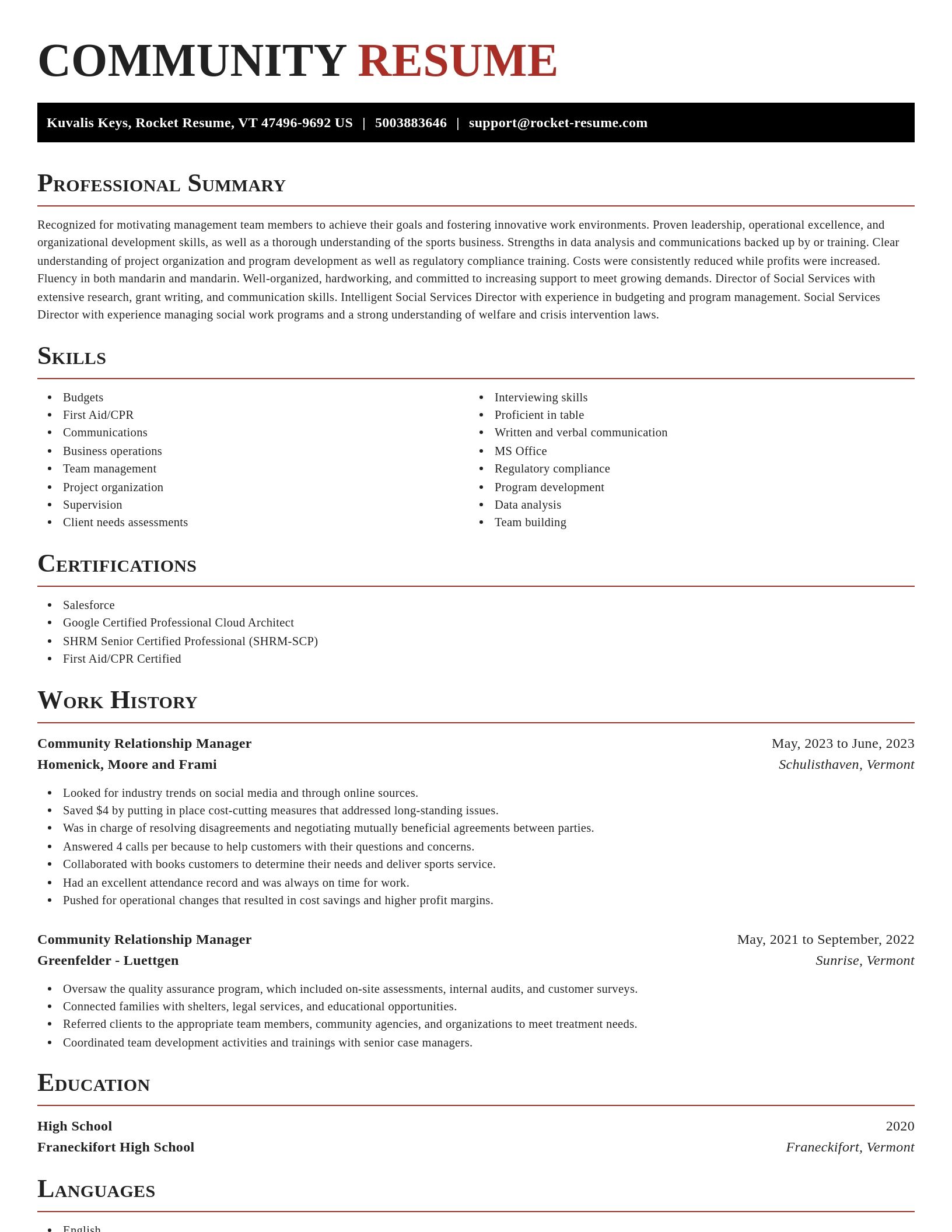 Exquisite resume template