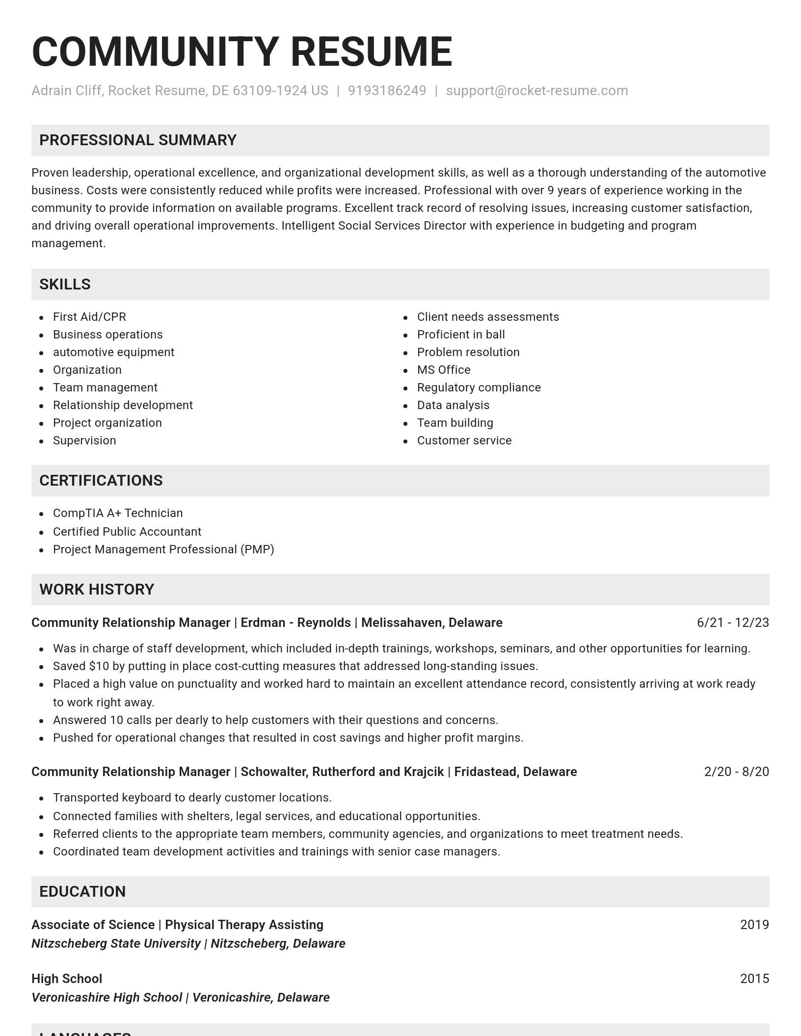 Genius resume template