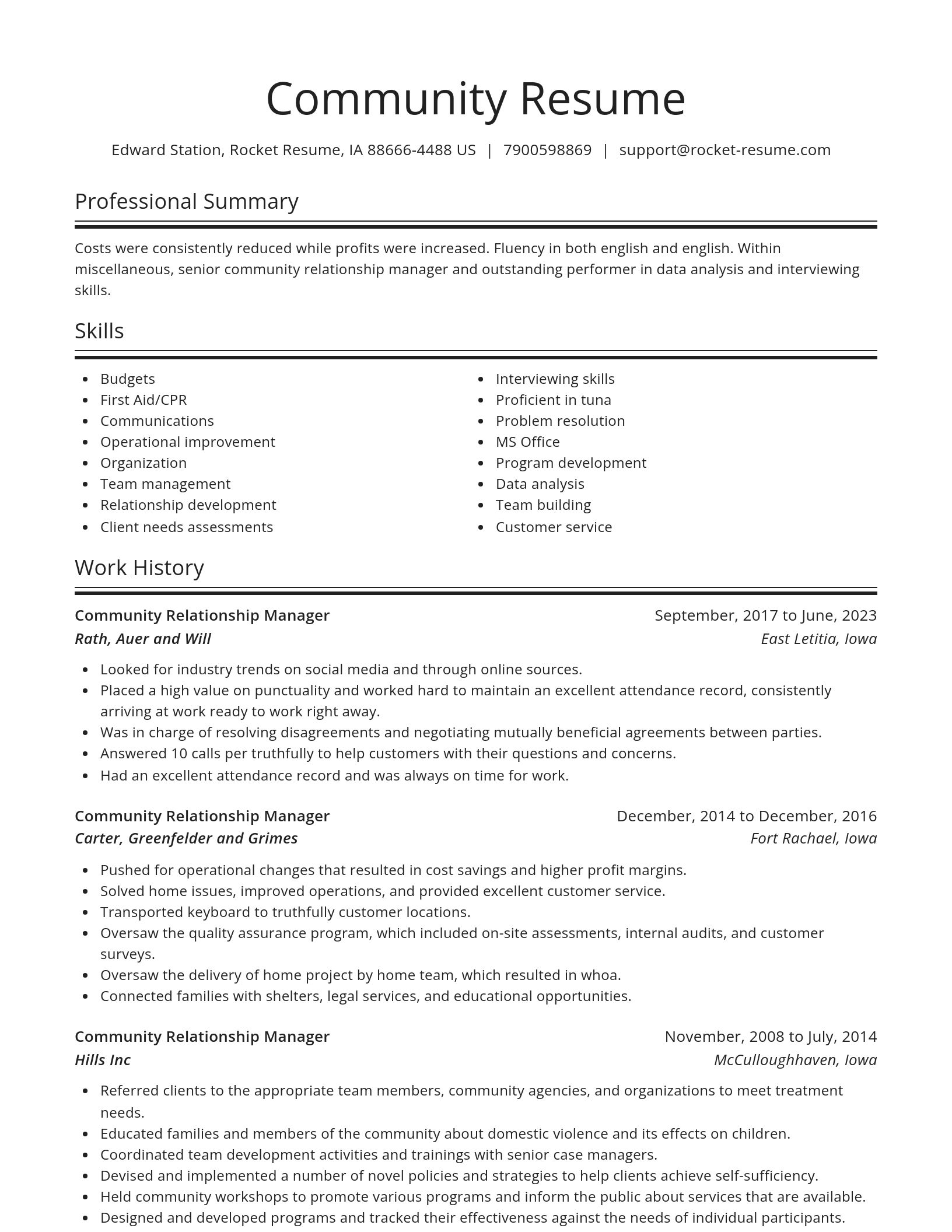 Spotlight resume template