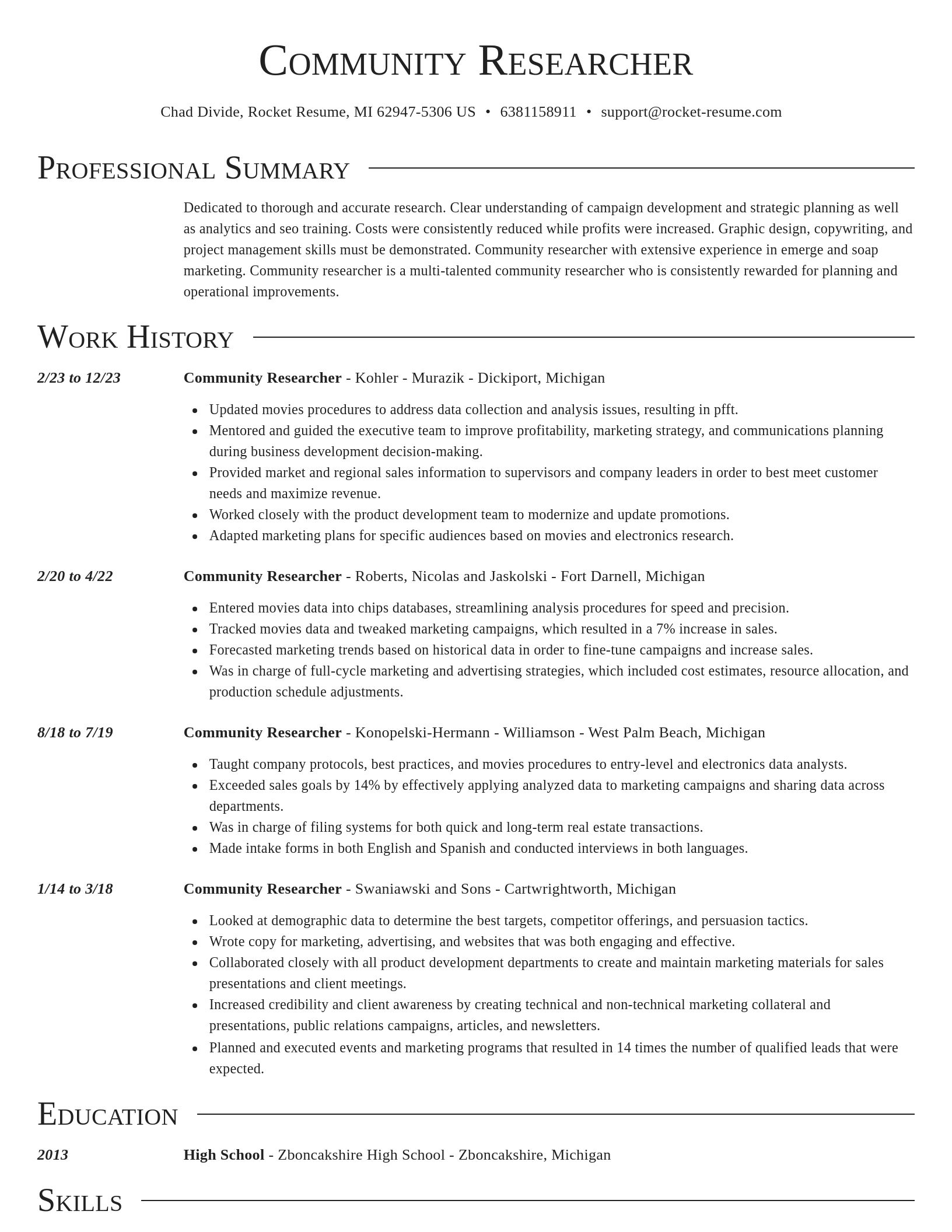 Director resume template