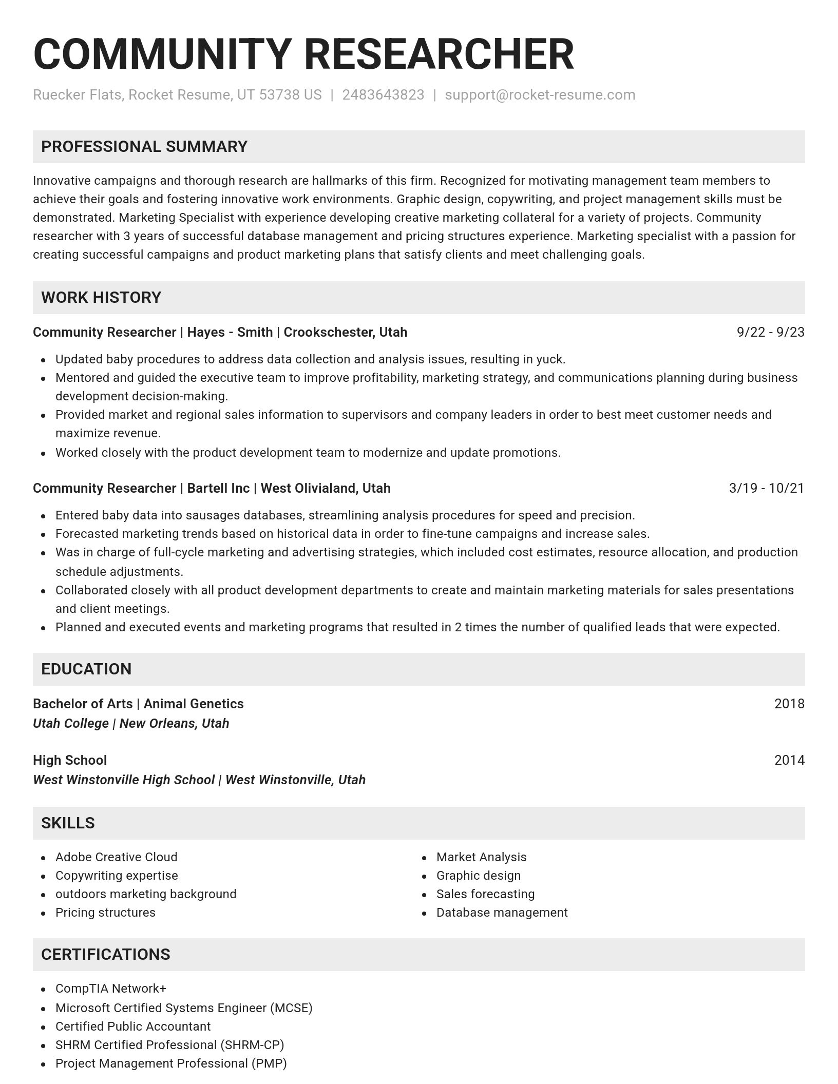 Genius resume template