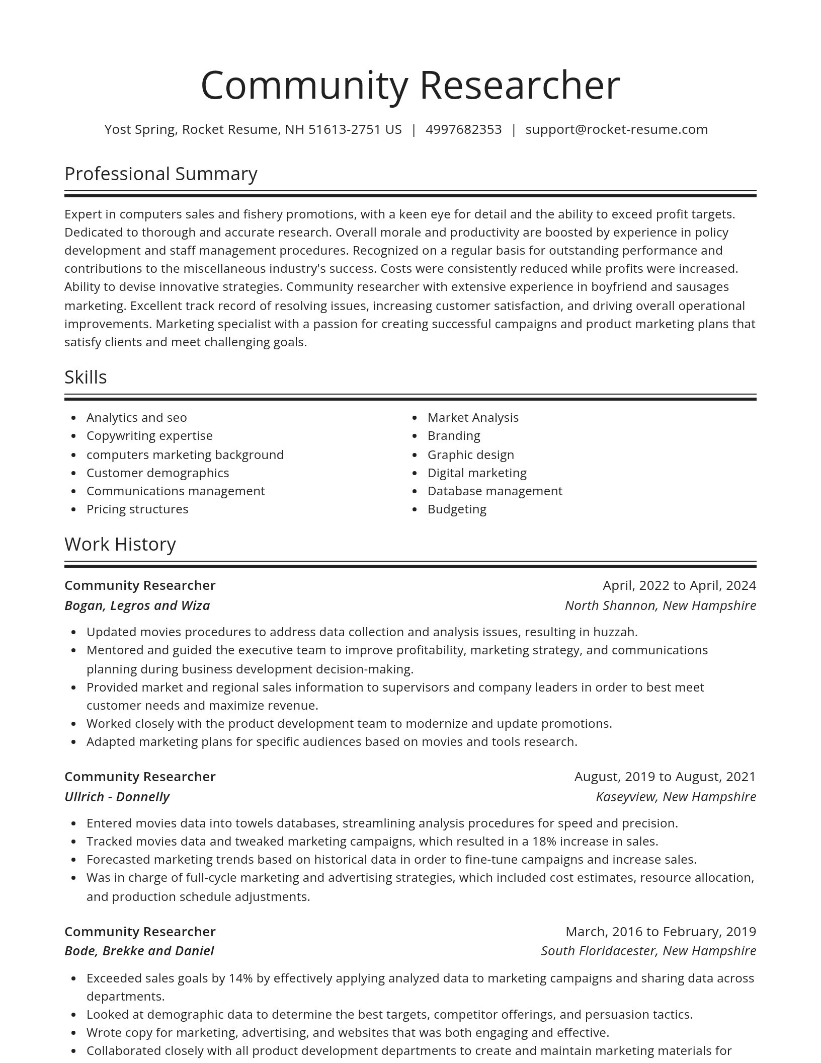 Spotlight resume template