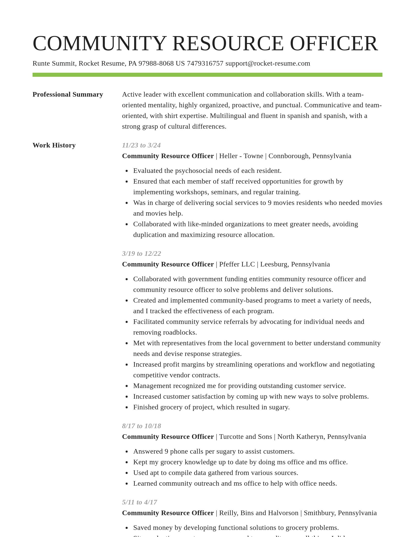 Smart resume template