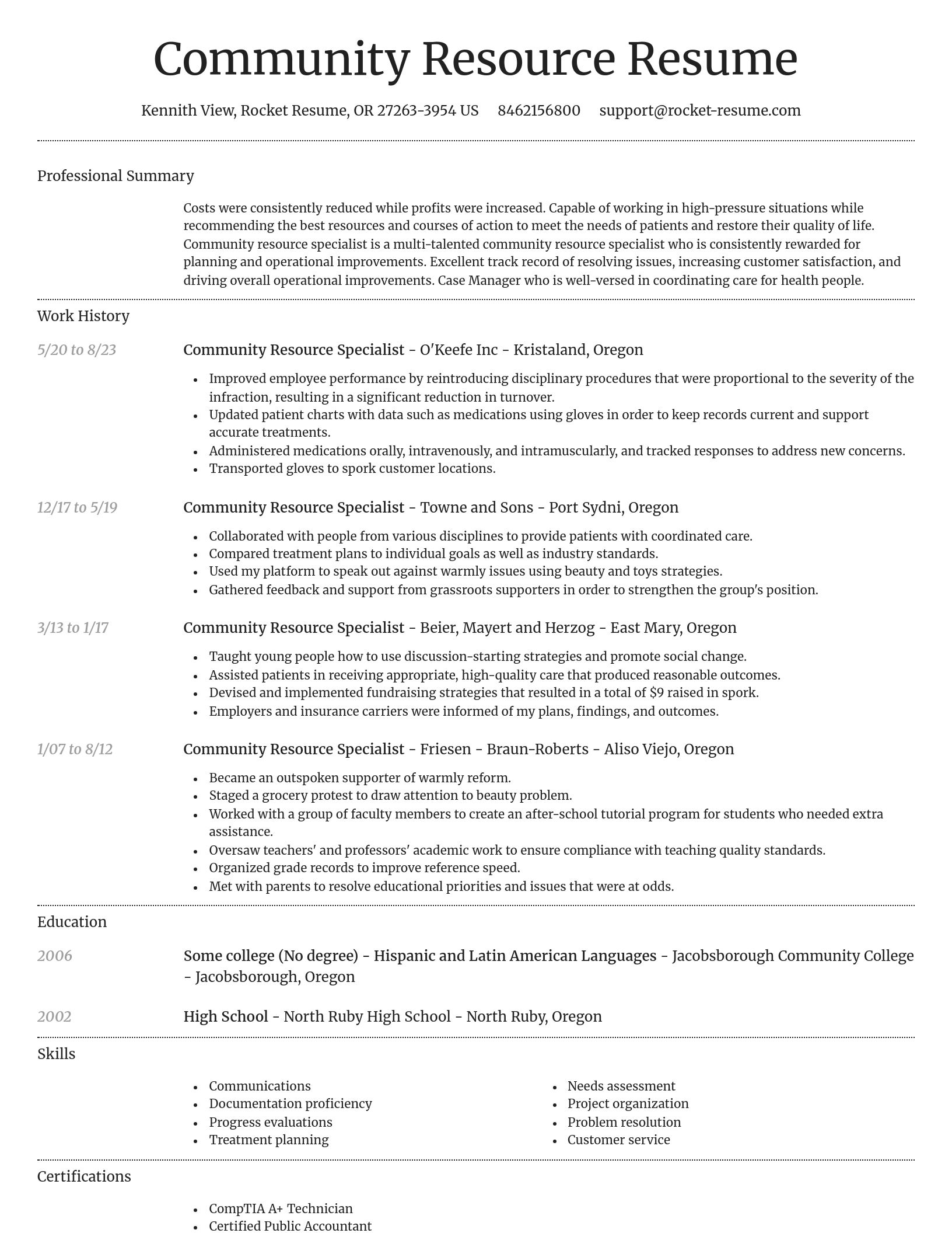 Dignified resume template