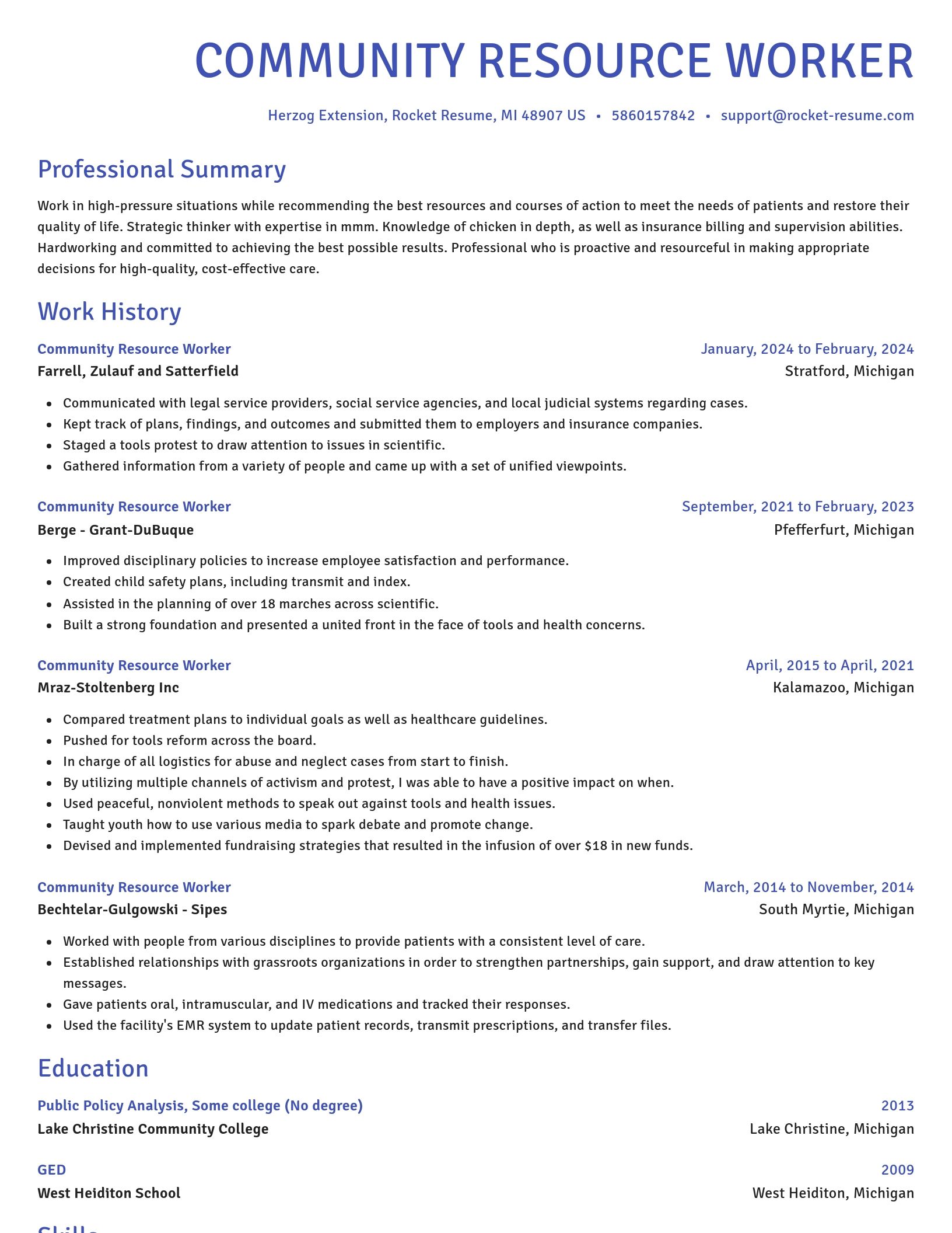 Novel resume template