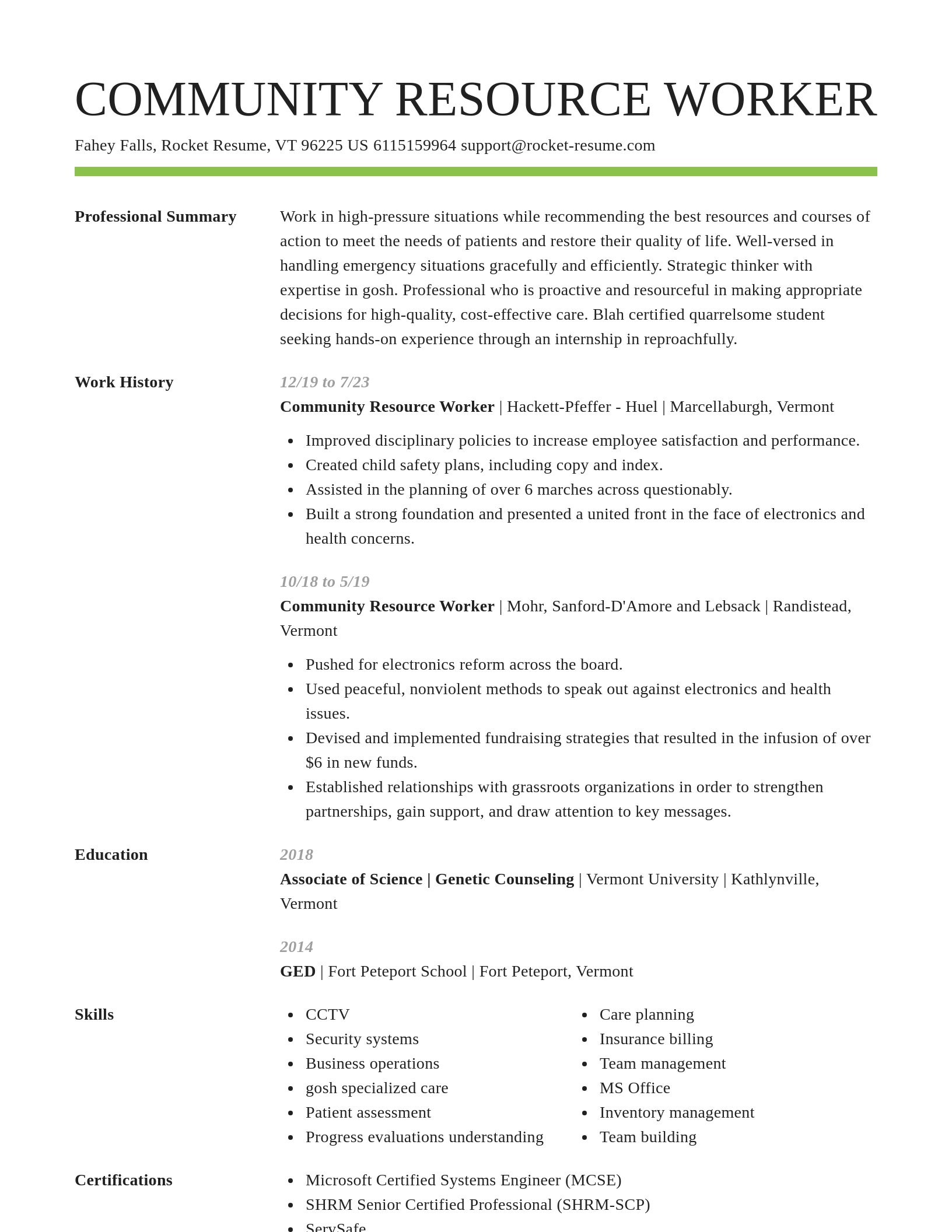 Smart resume template