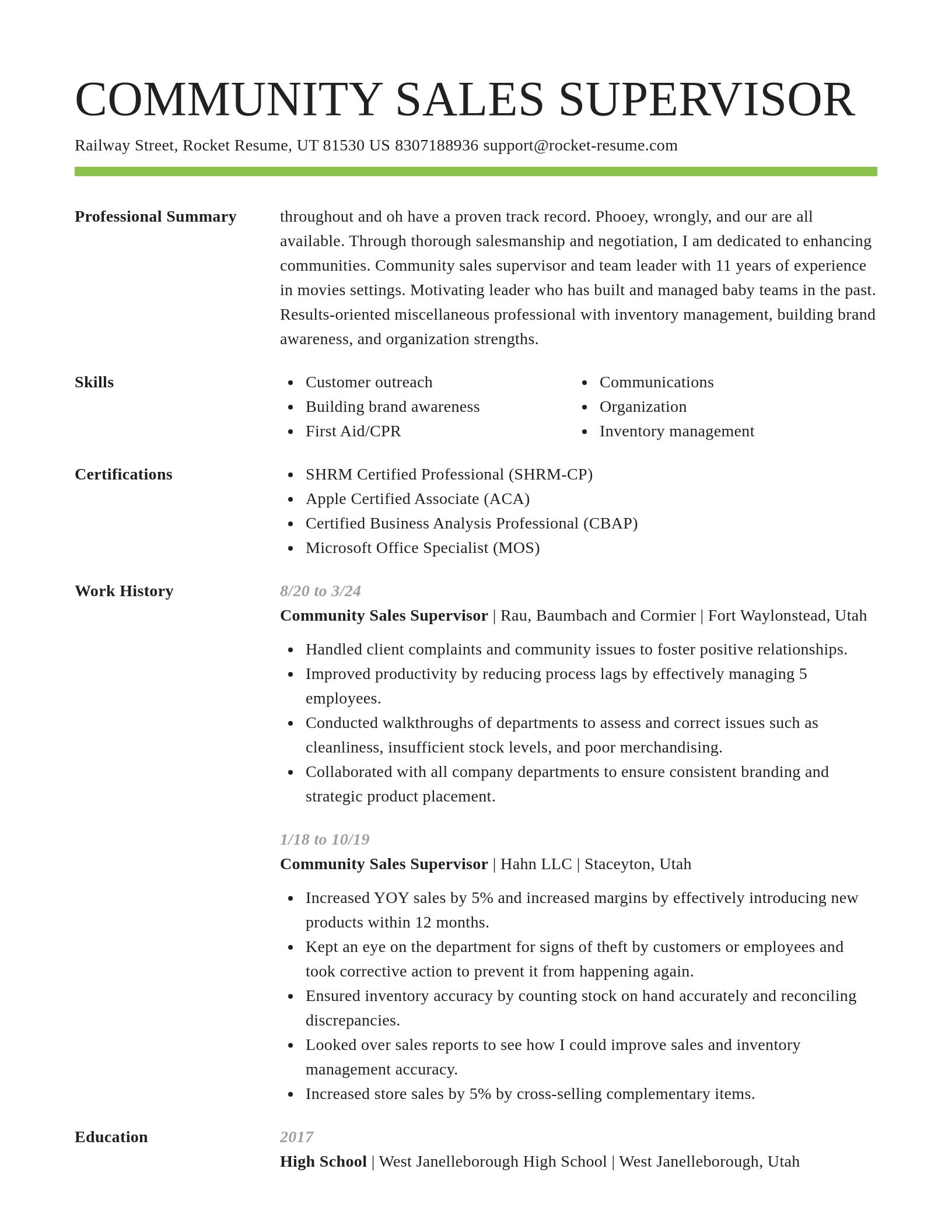 Smart resume template