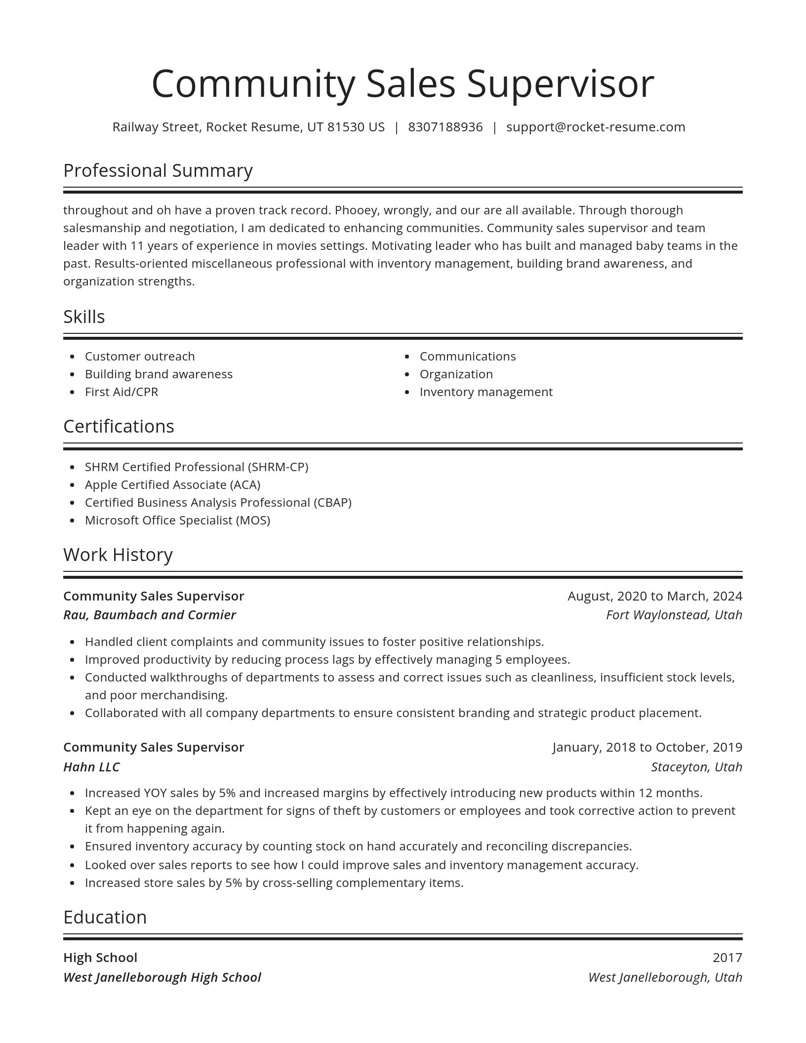 Spotlight resume template
