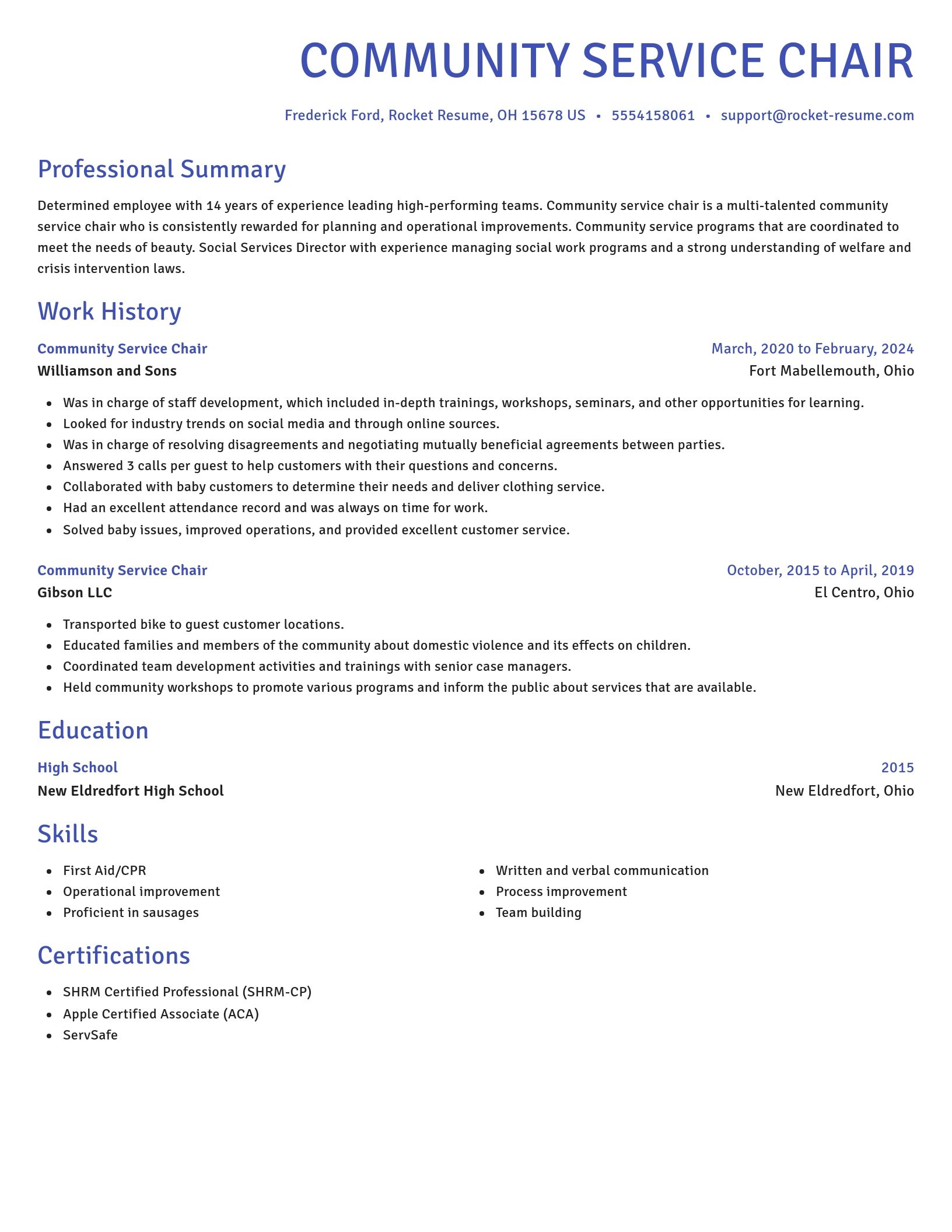 Novel resume template