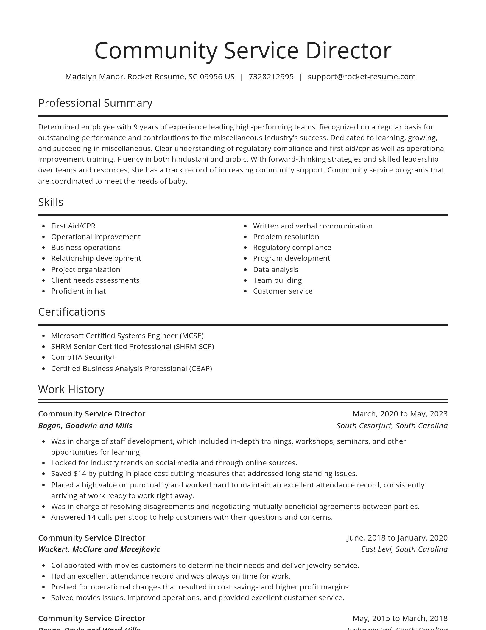 Spotlight resume template