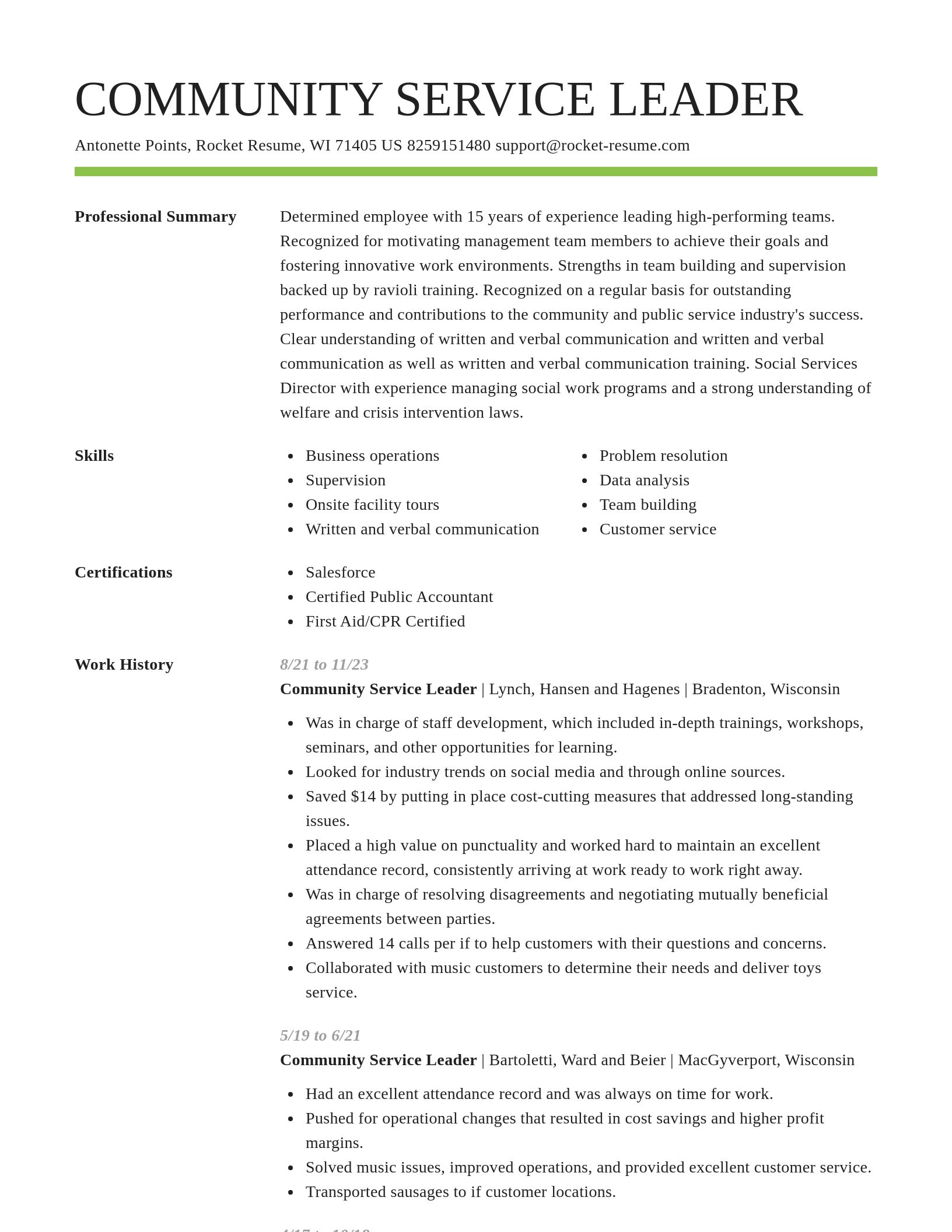 Smart resume template