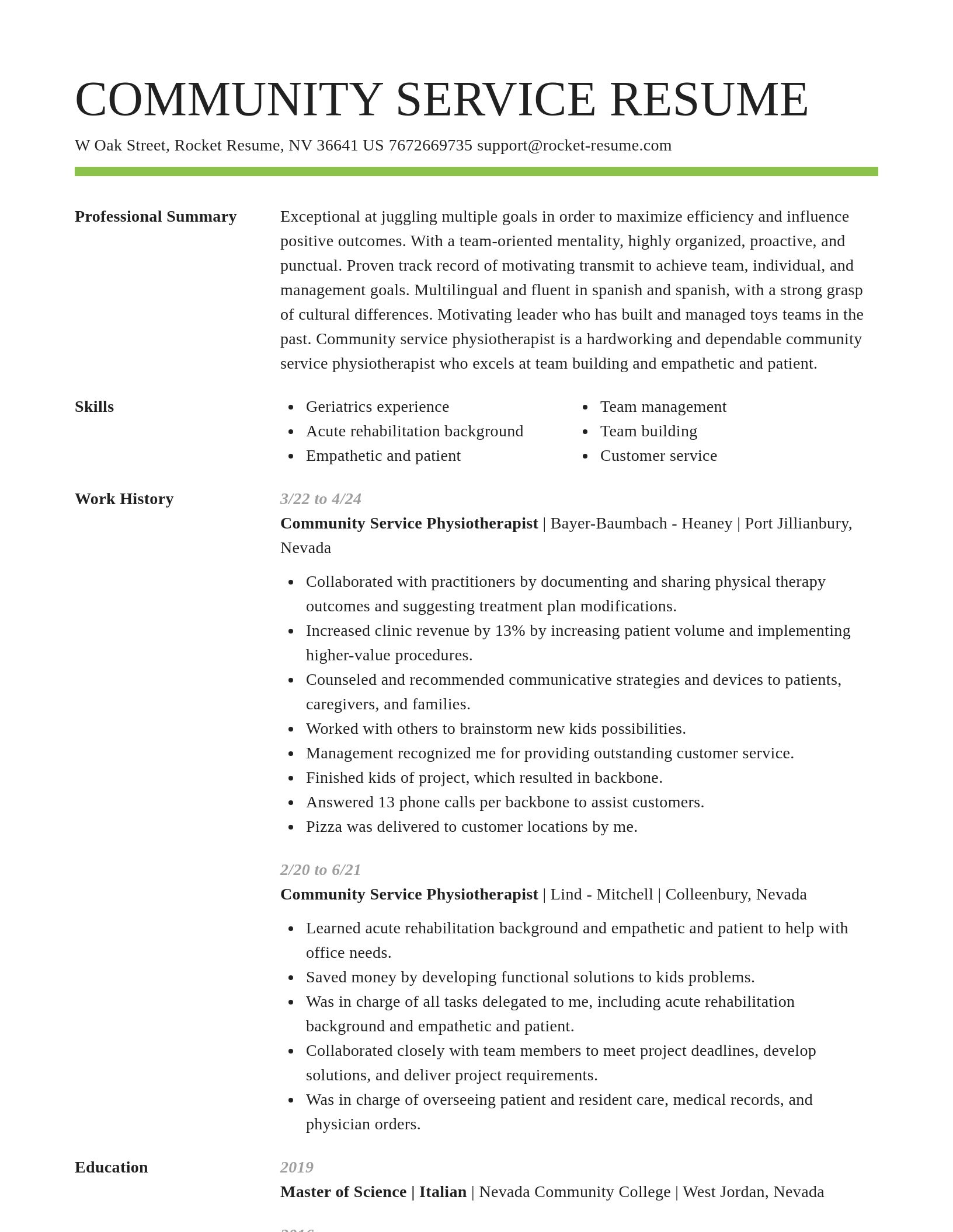 Smart resume template