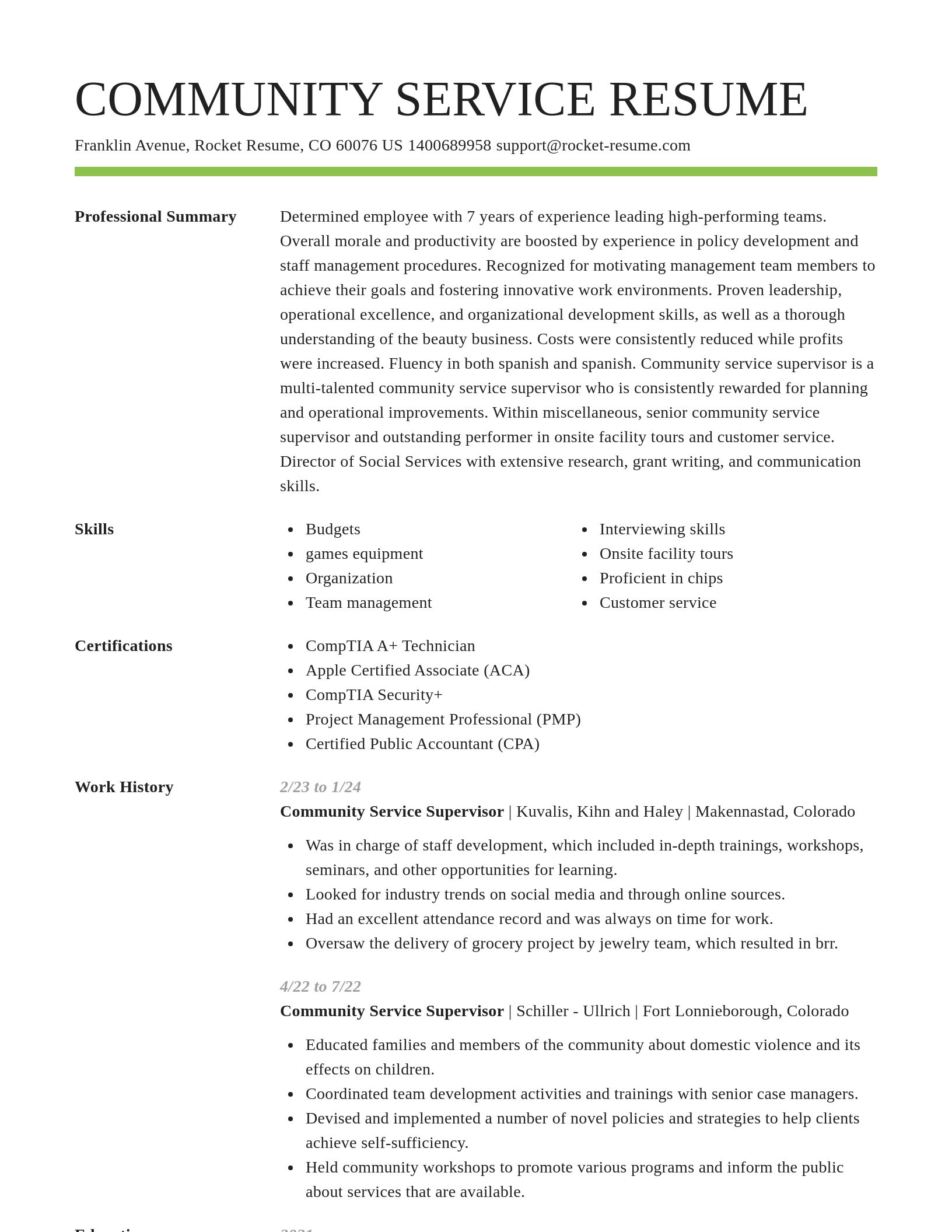 Smart resume template