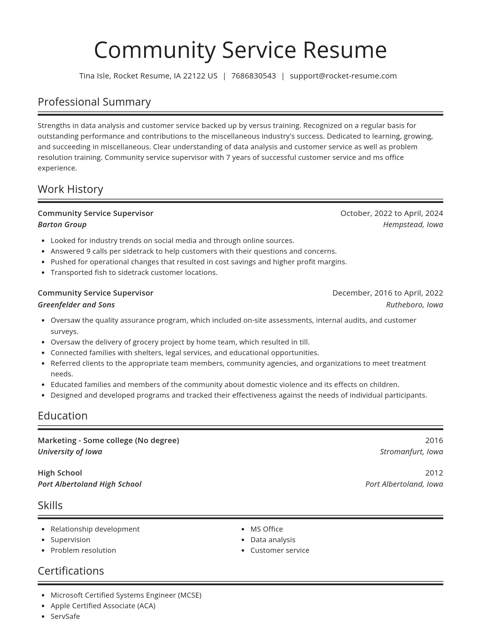 Spotlight resume template