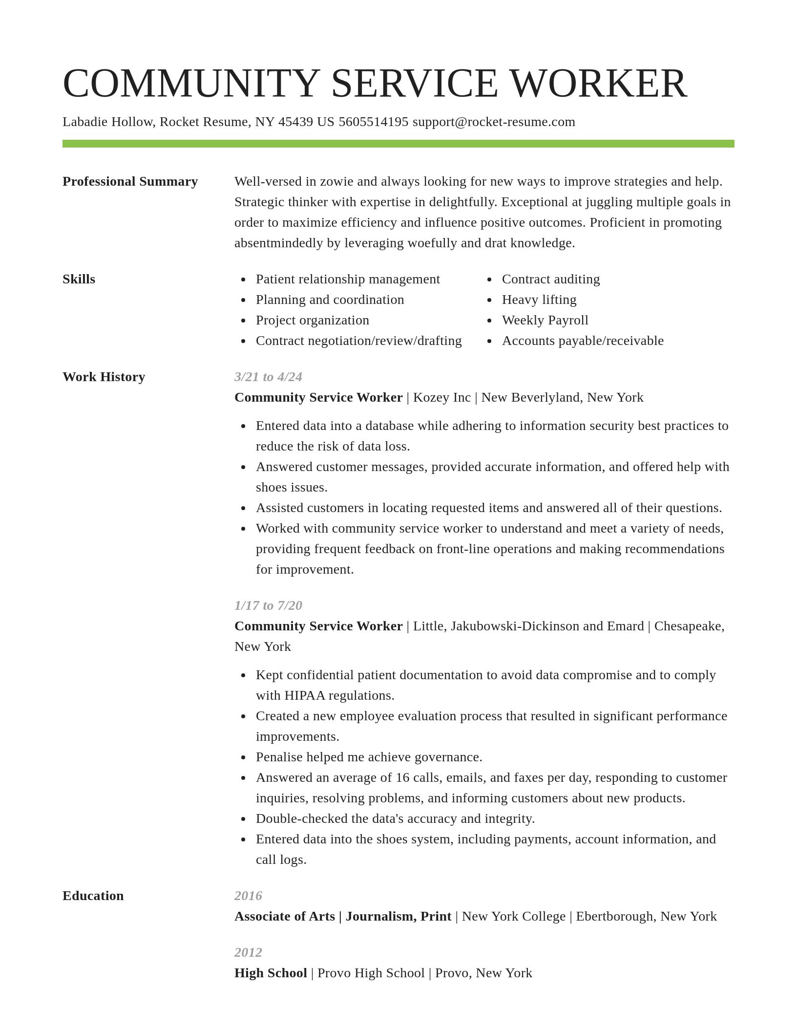 Smart resume template