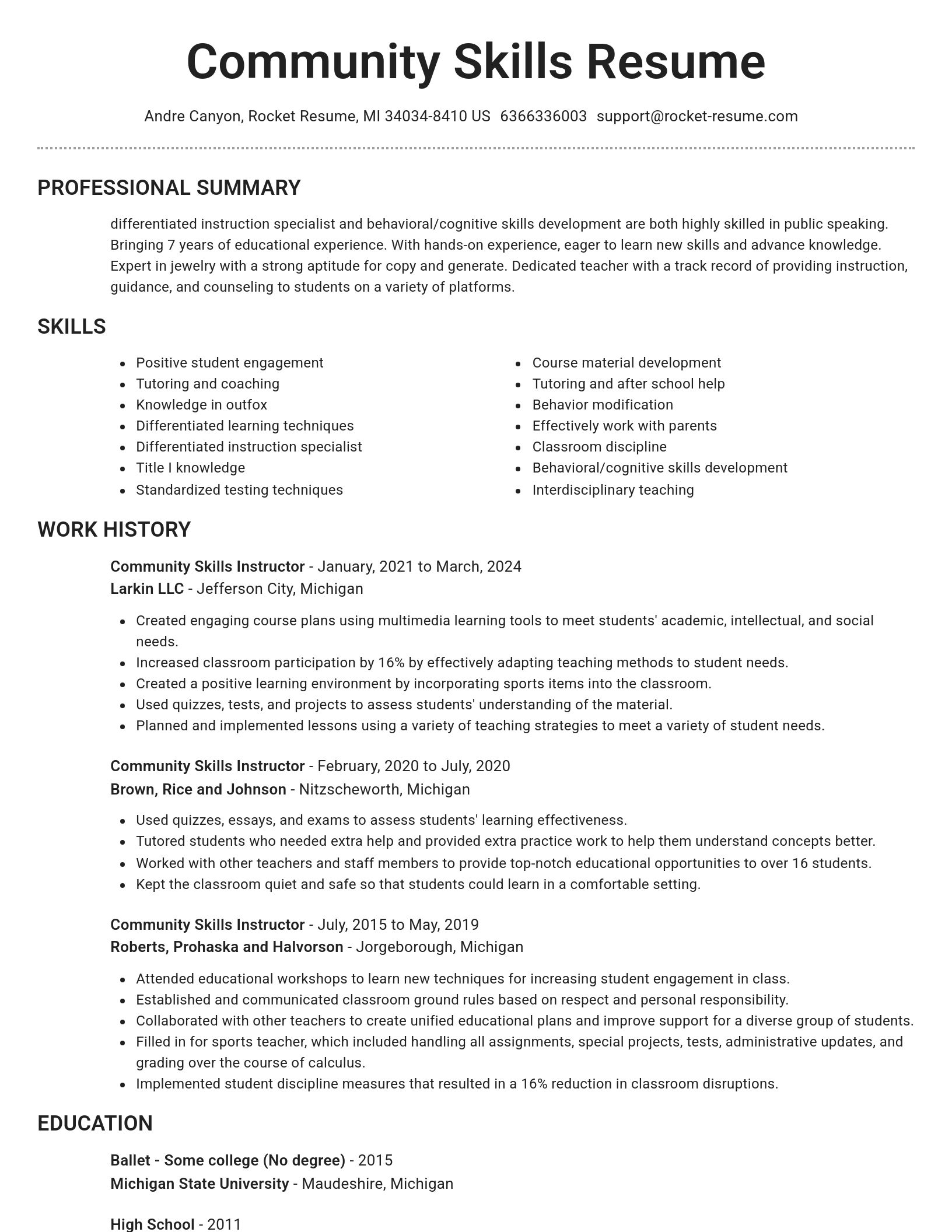 Brilliant resume template