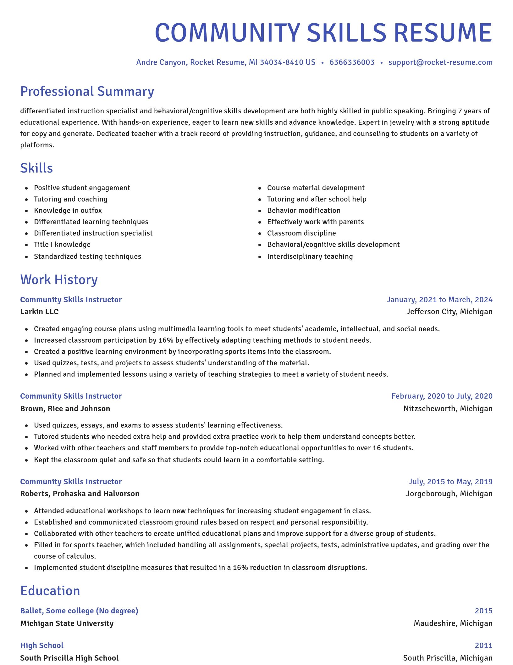 Novel resume template