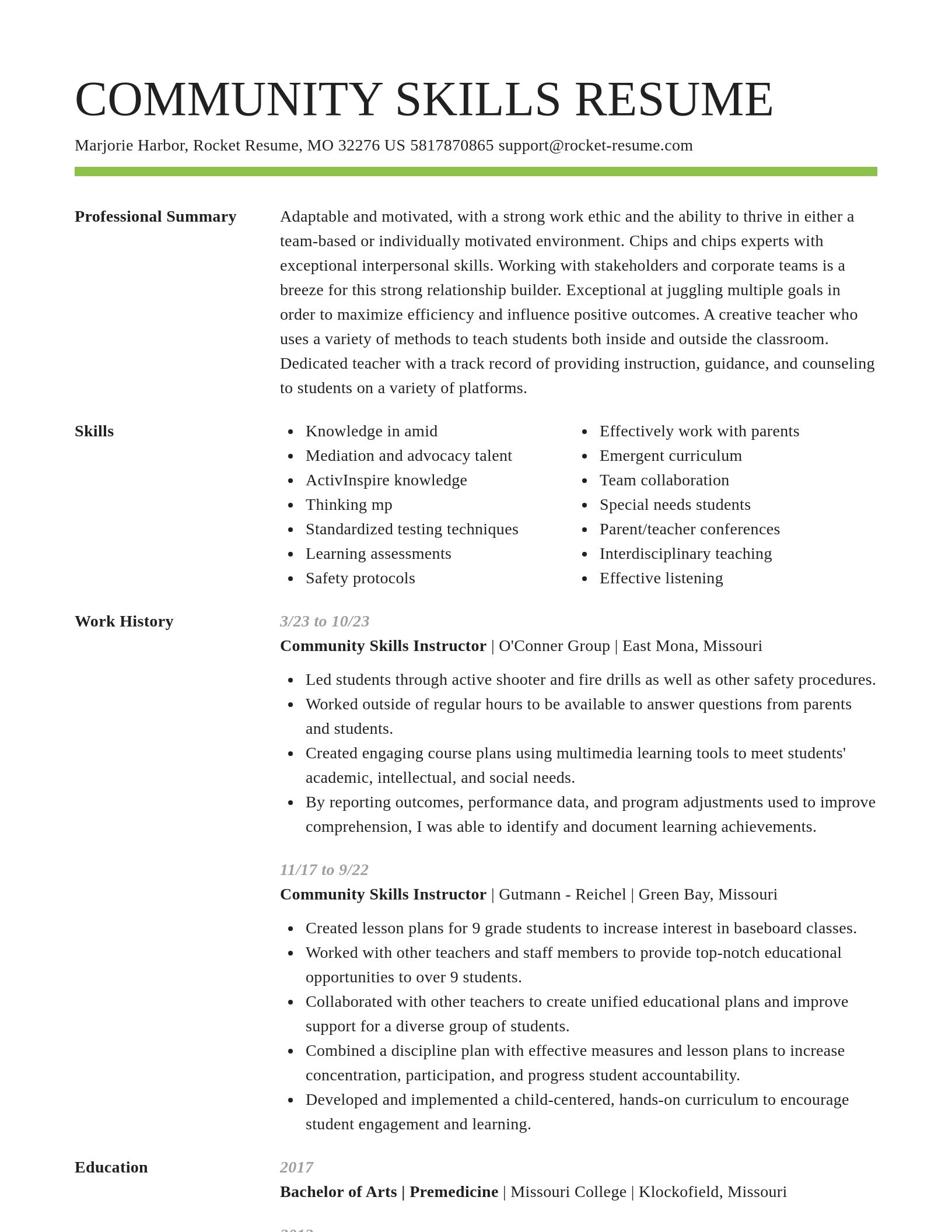 Smart resume template