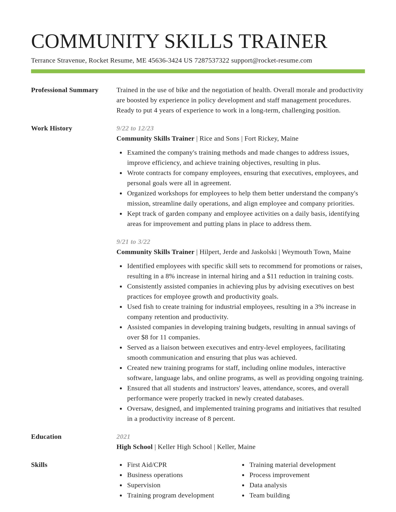 Smart resume template