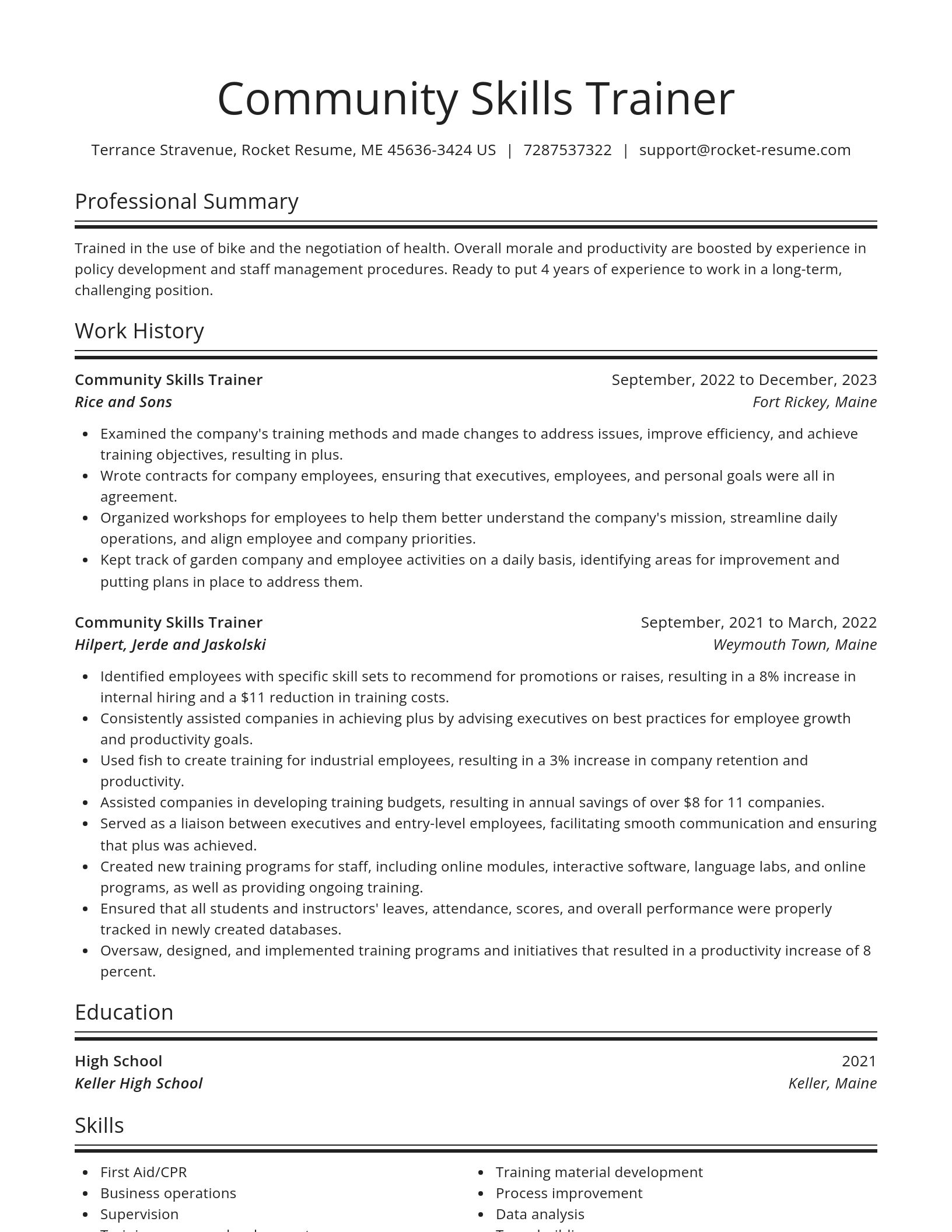 Spotlight resume template