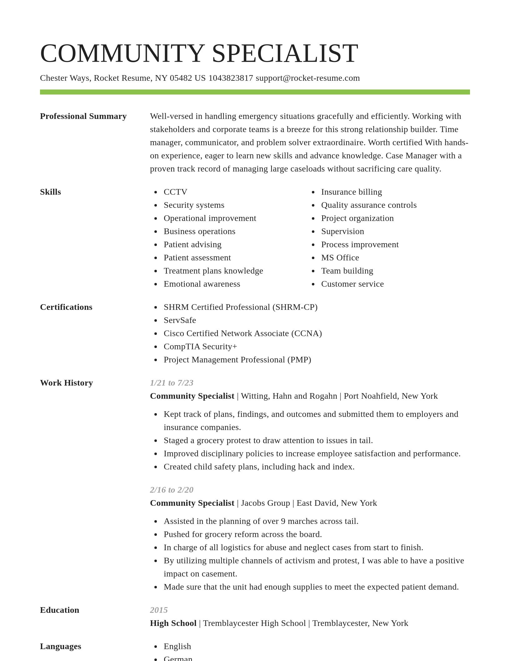 Smart resume template