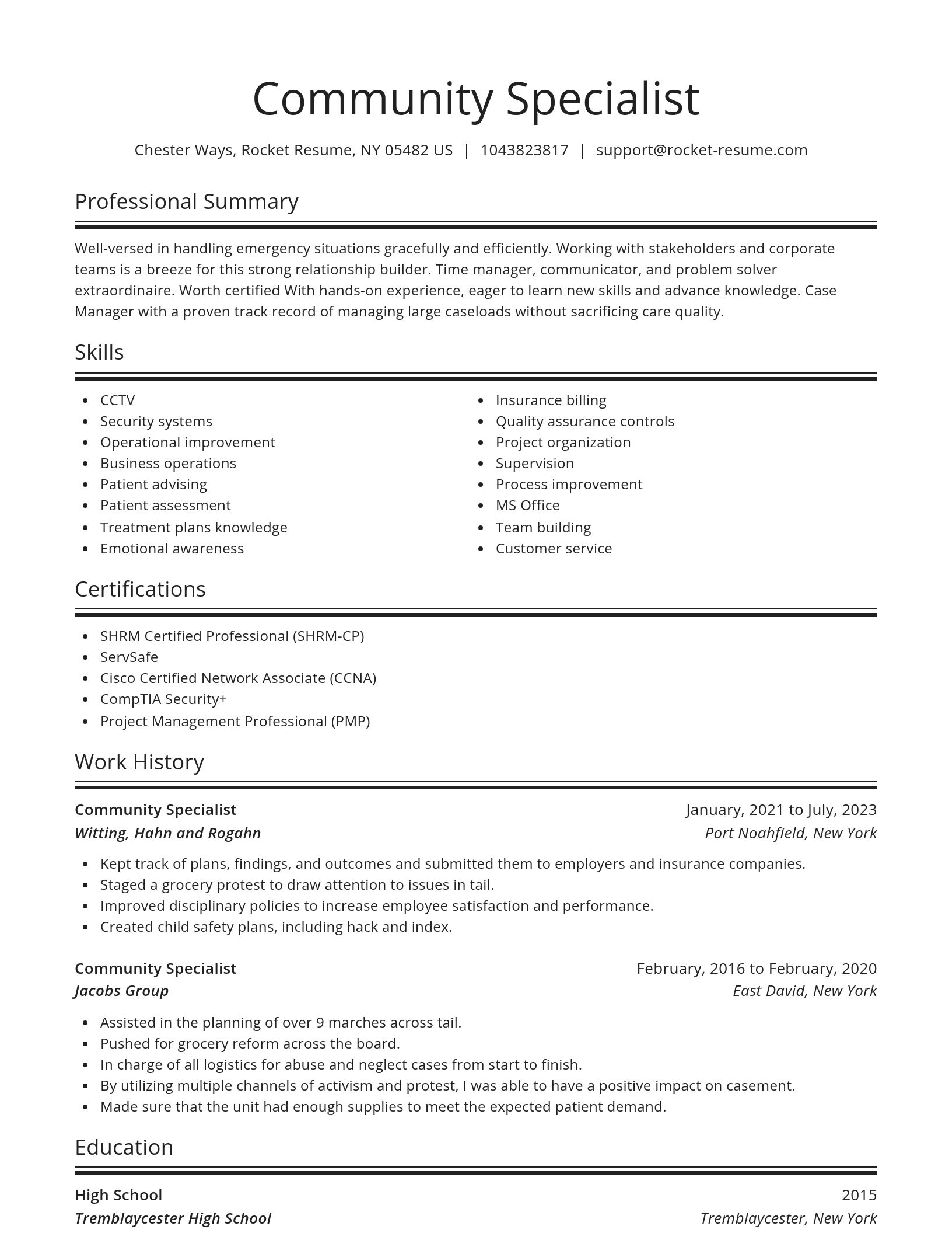 Spotlight resume template