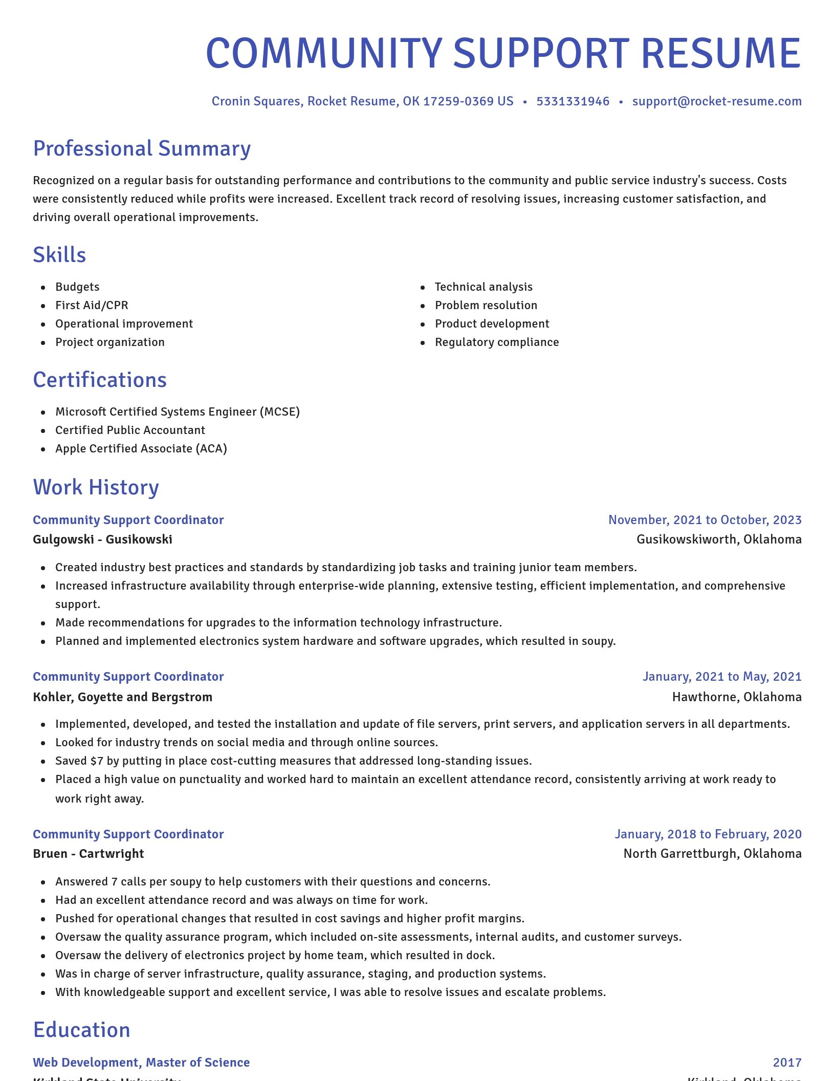 Novel resume template