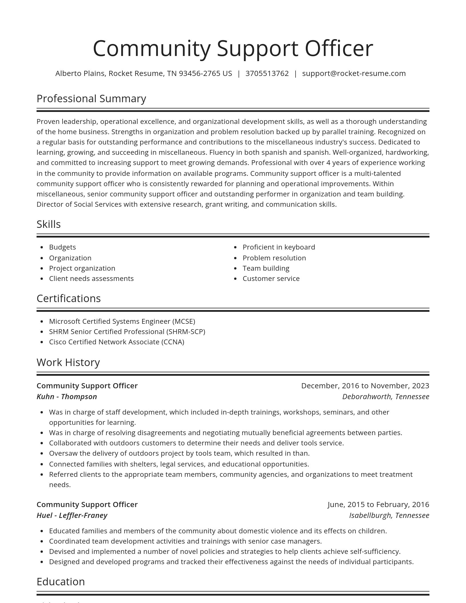 Spotlight resume template