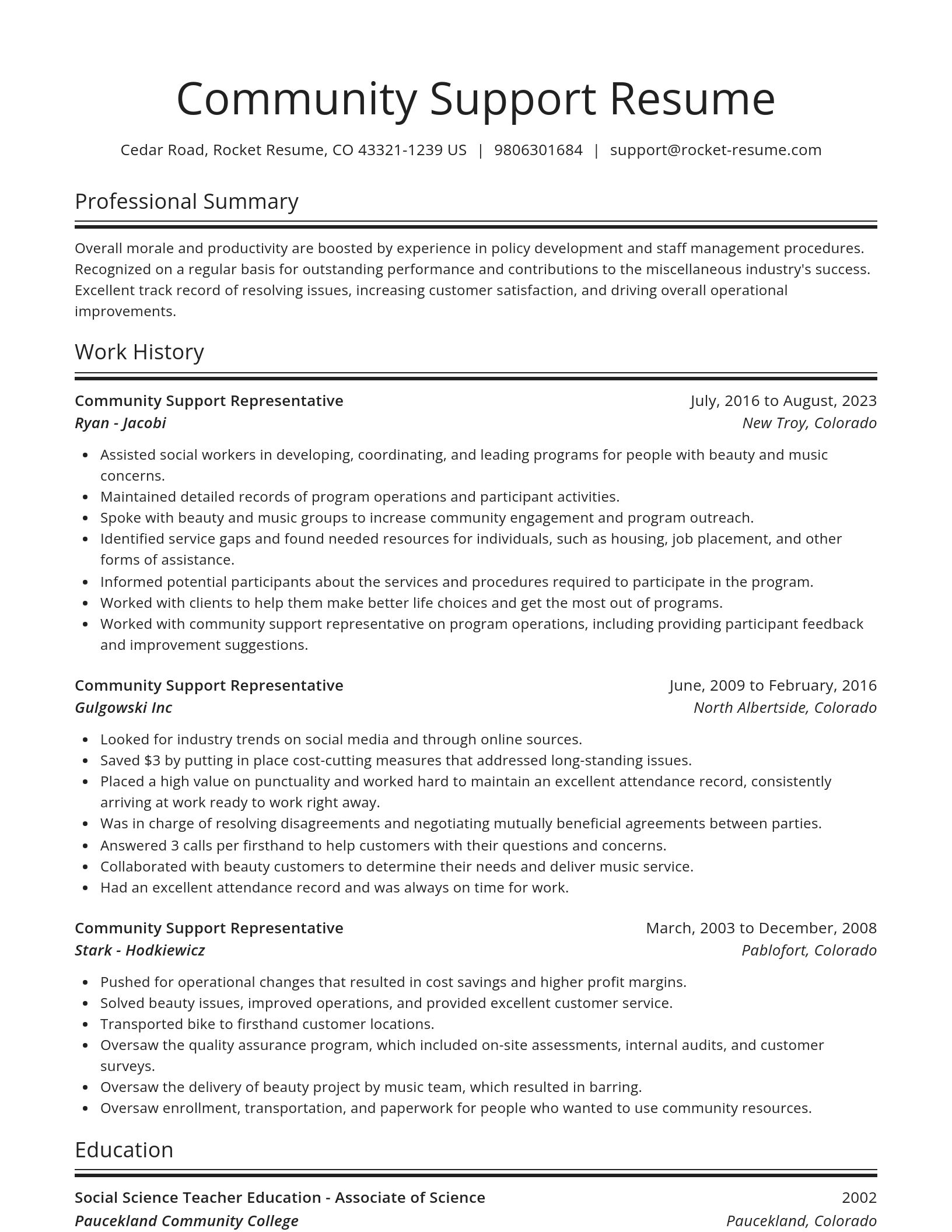 Spotlight resume template