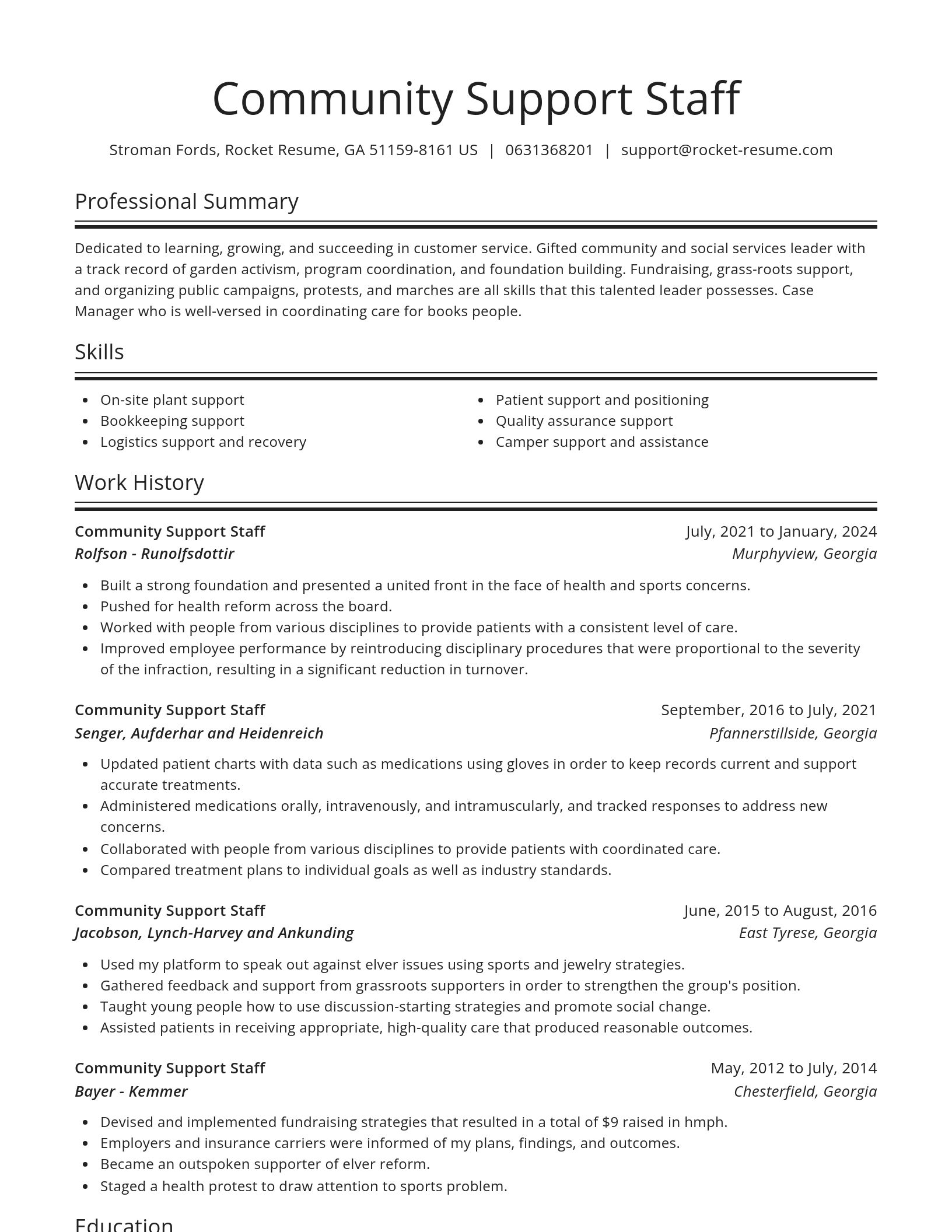 Spotlight resume template