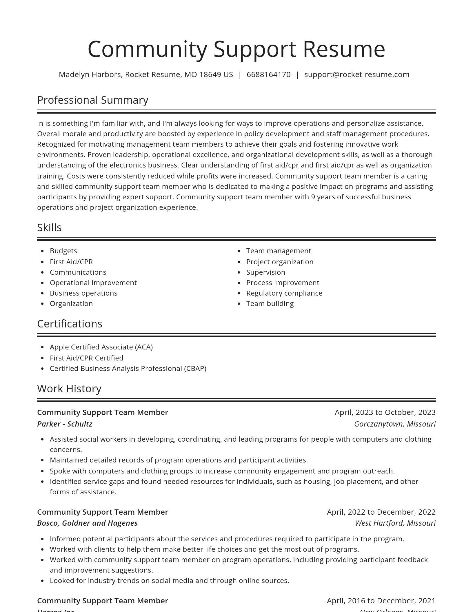 Spotlight resume template