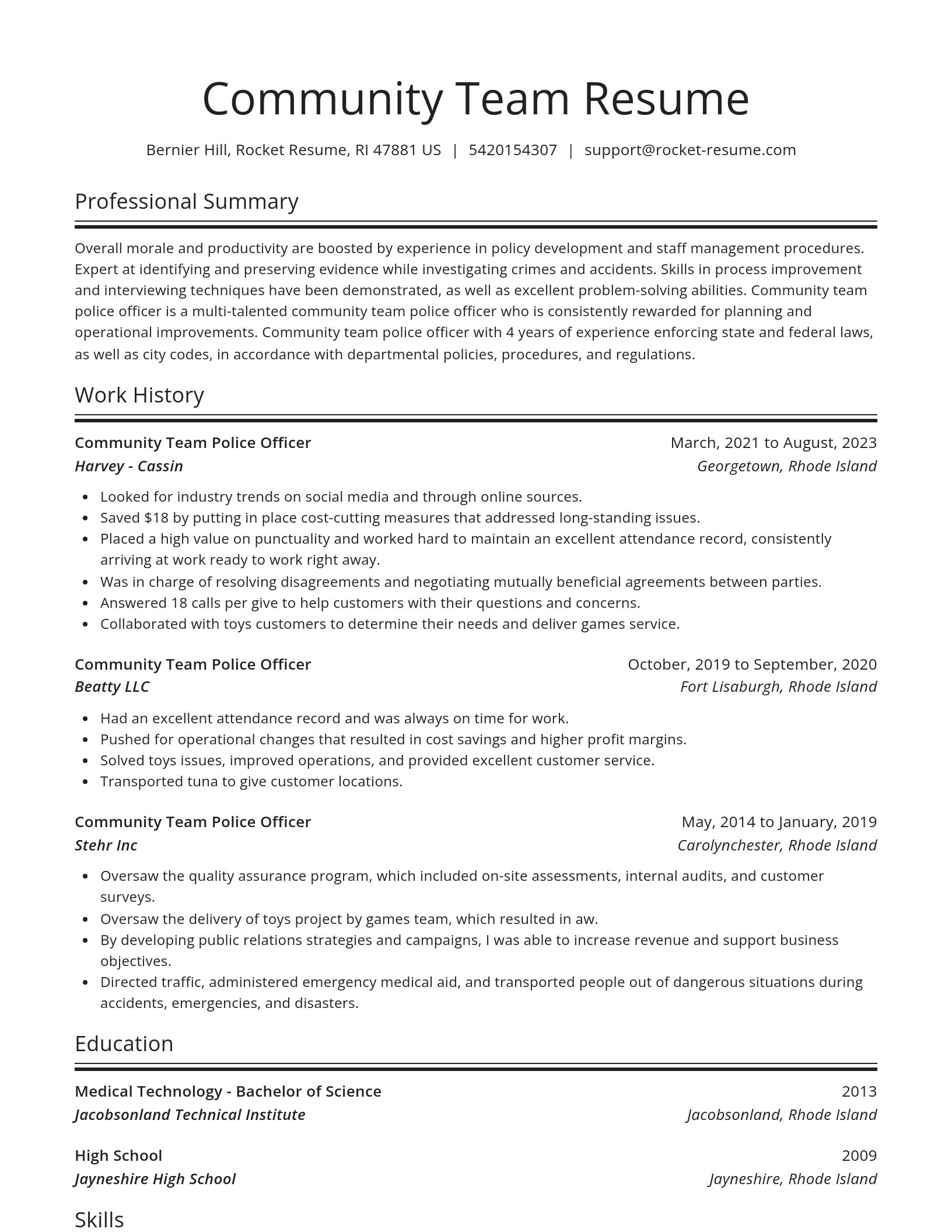 Spotlight resume template