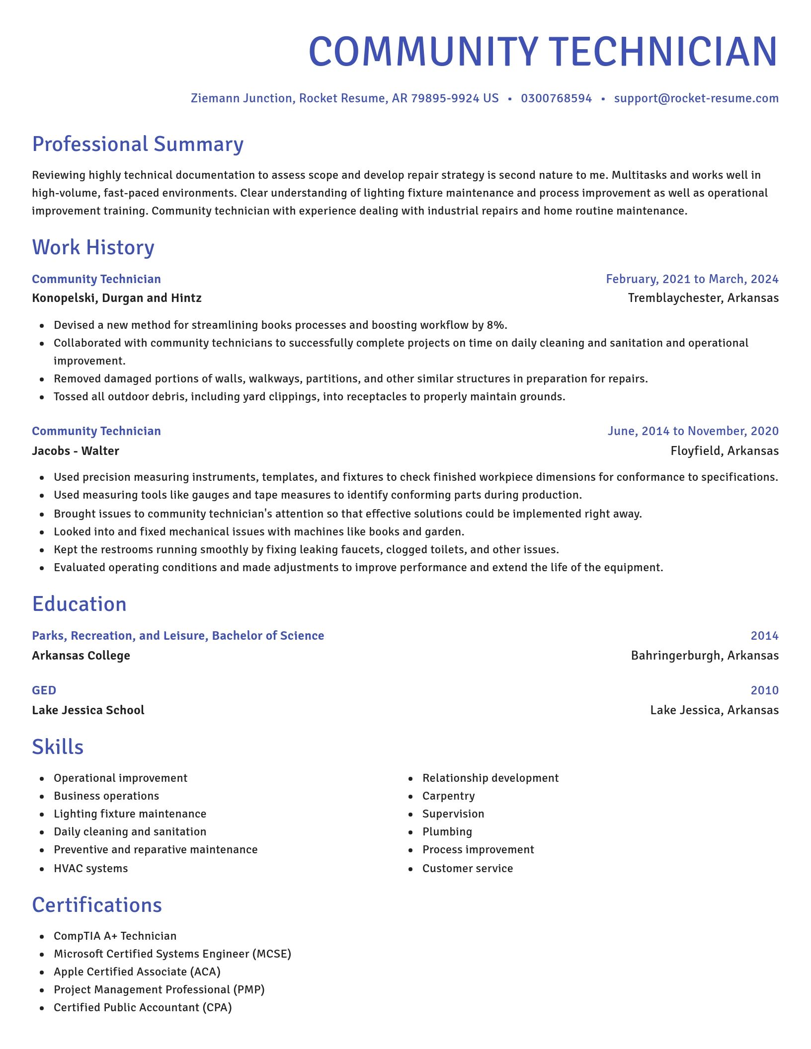Novel resume template