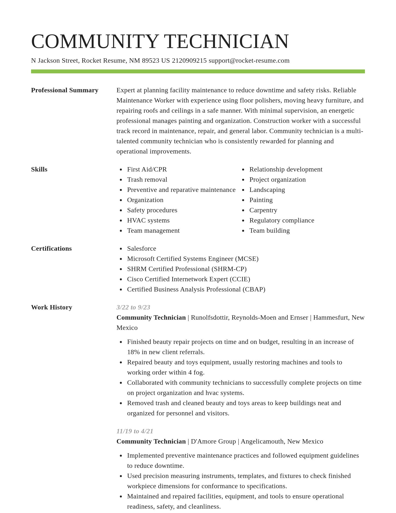 Smart resume template