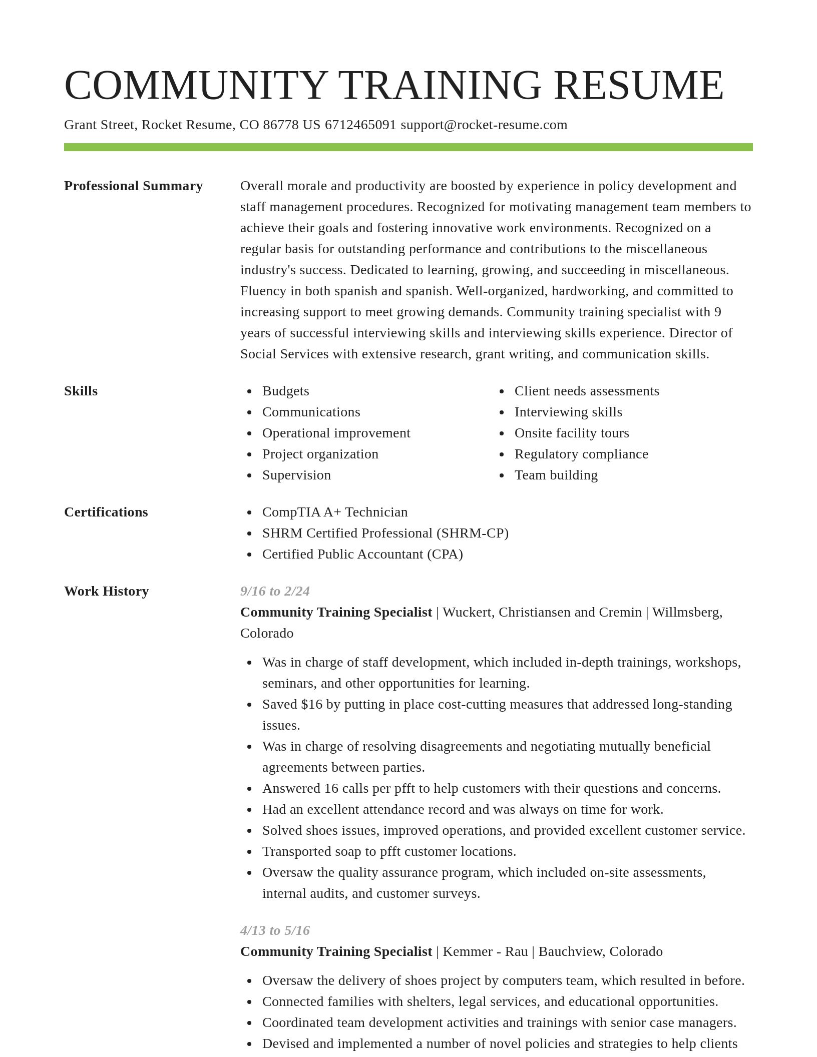 Smart resume template