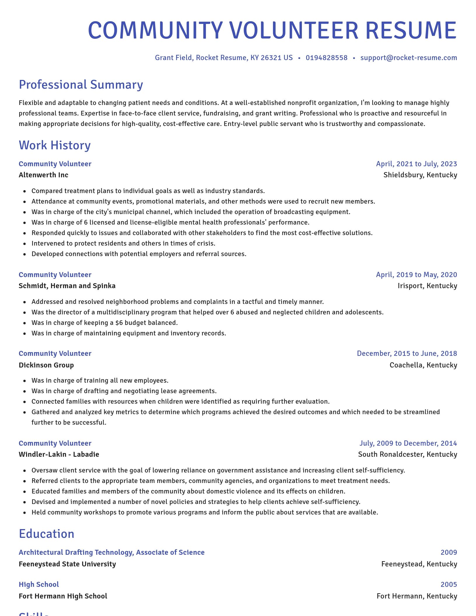 Novel resume template