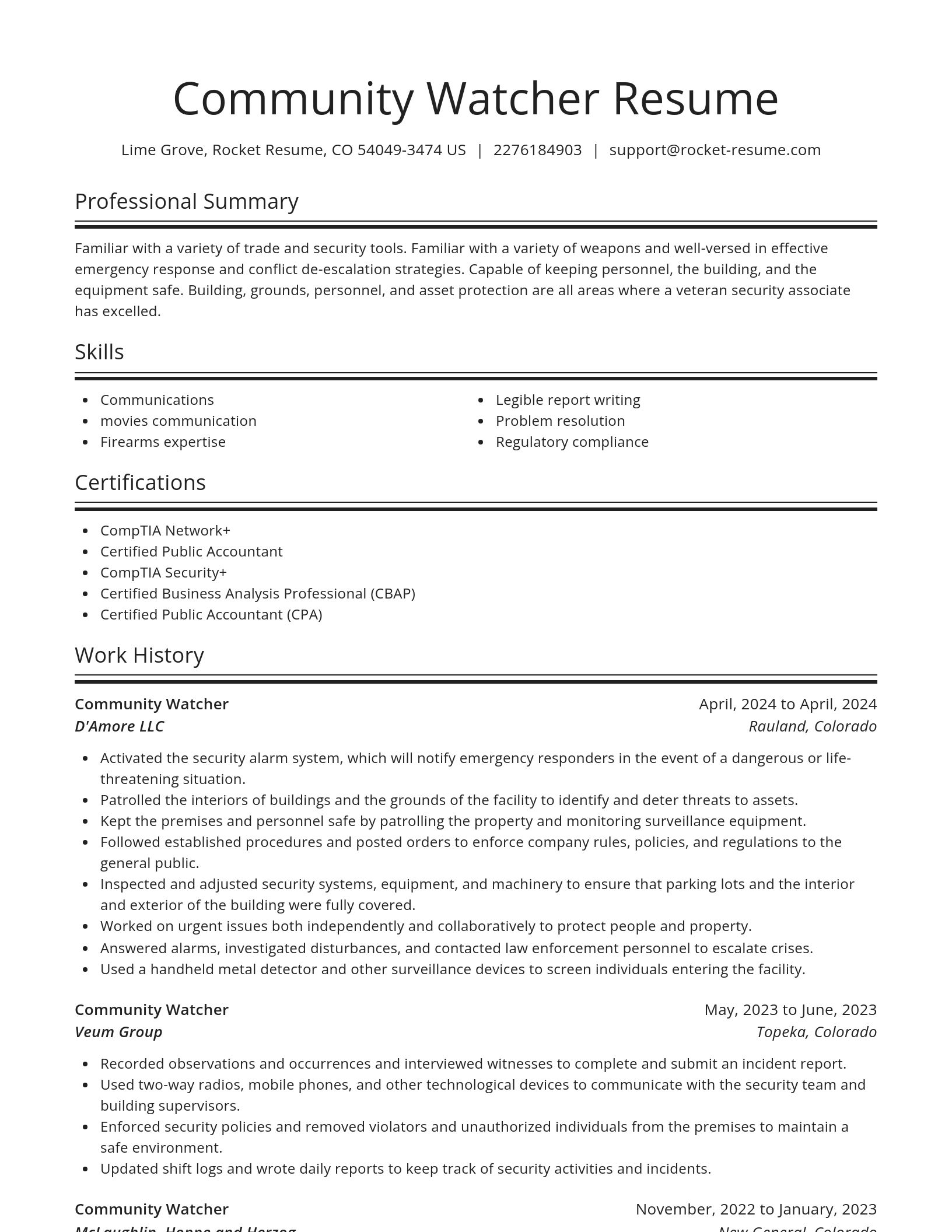 Spotlight resume template
