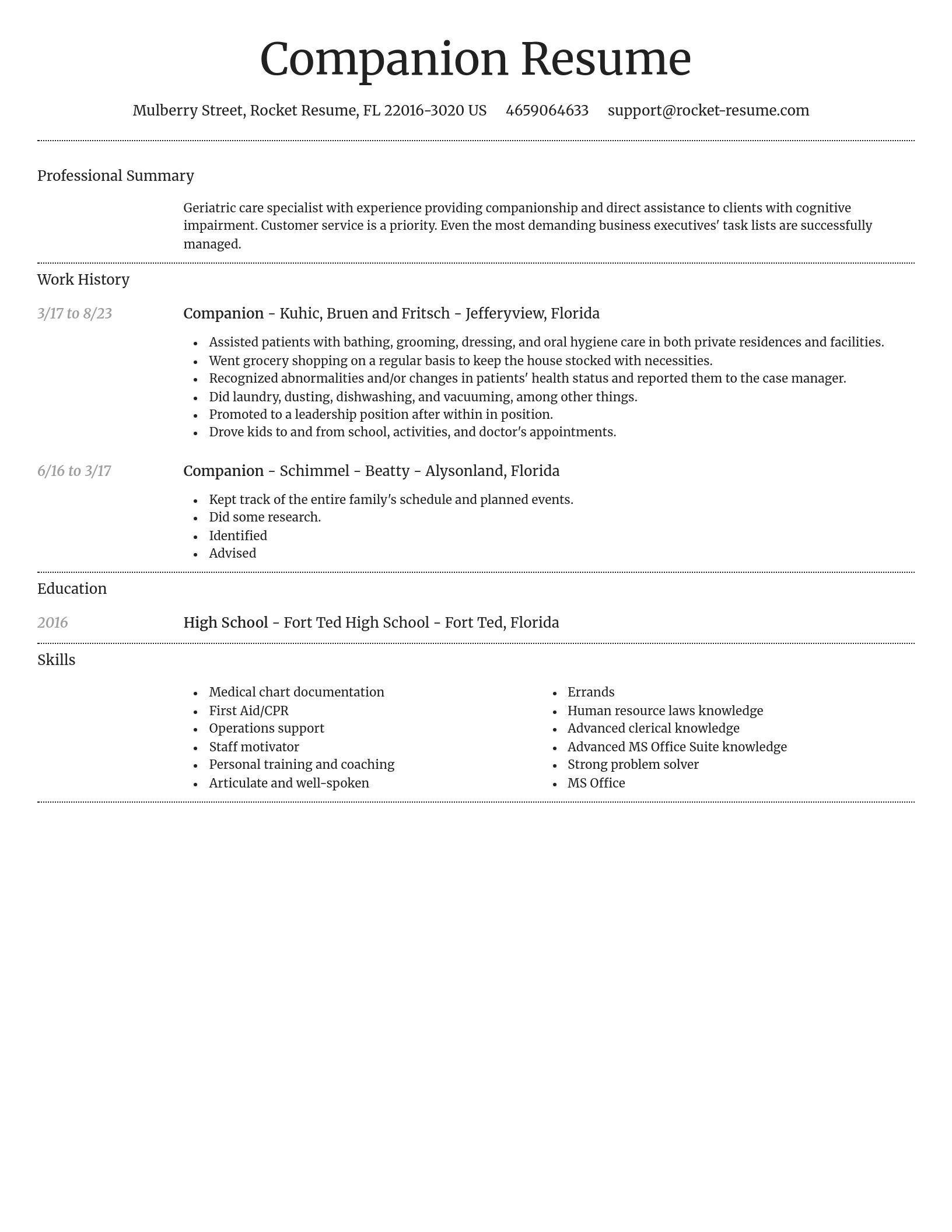 Dignified resume template