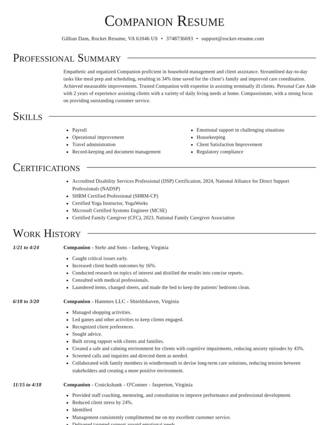 Director resume template