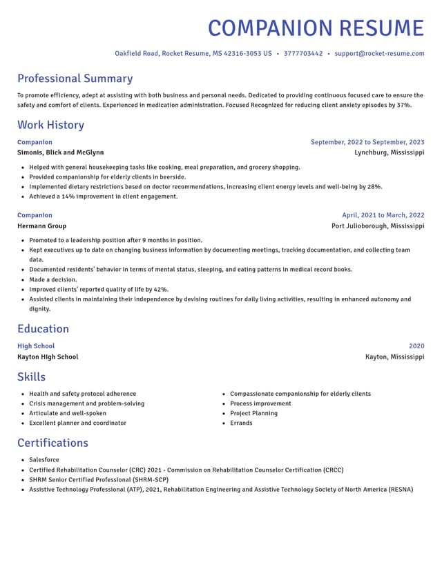 Novel resume template