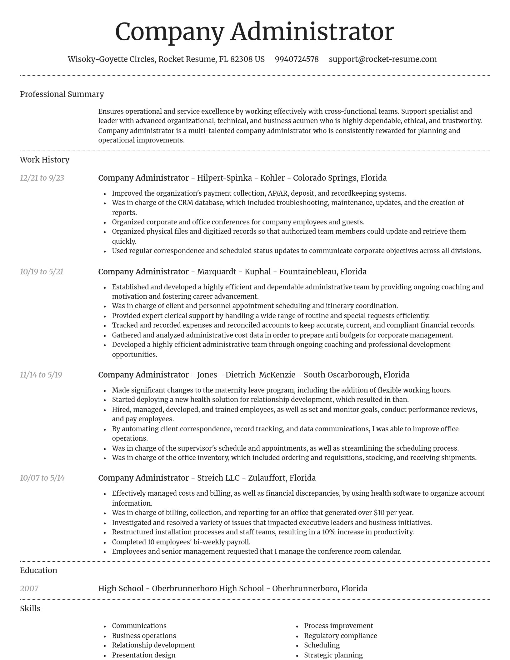Dignified resume template