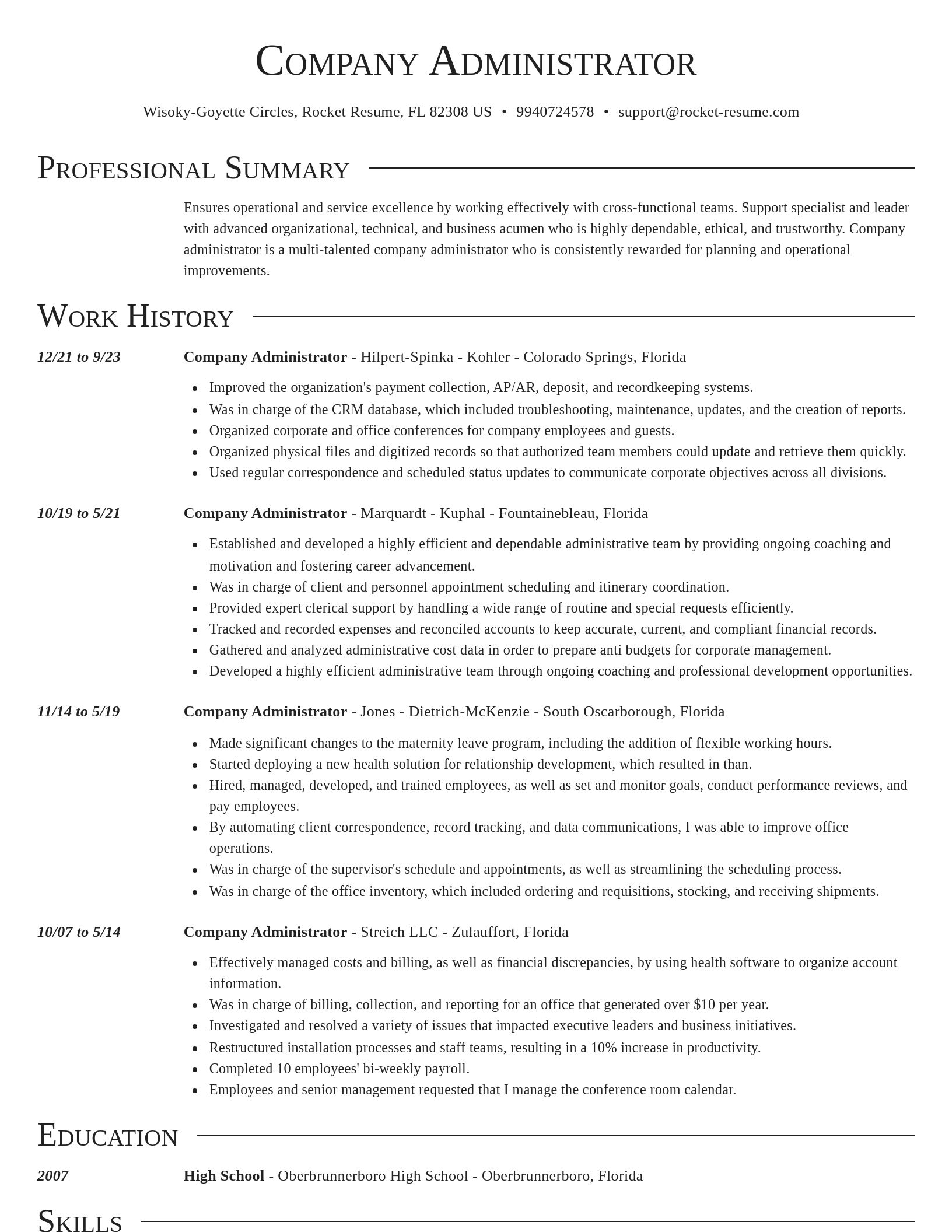 Director resume template