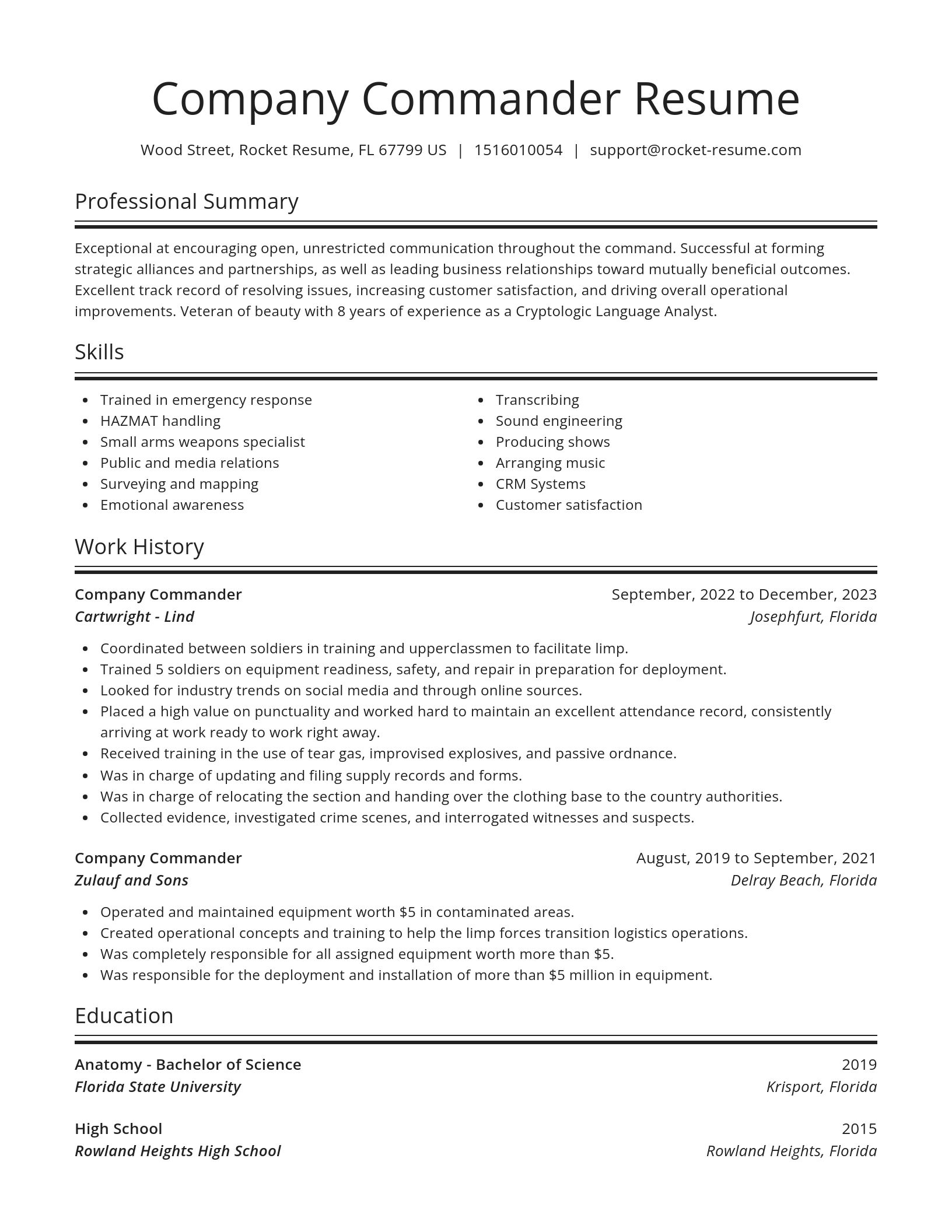 Spotlight resume template