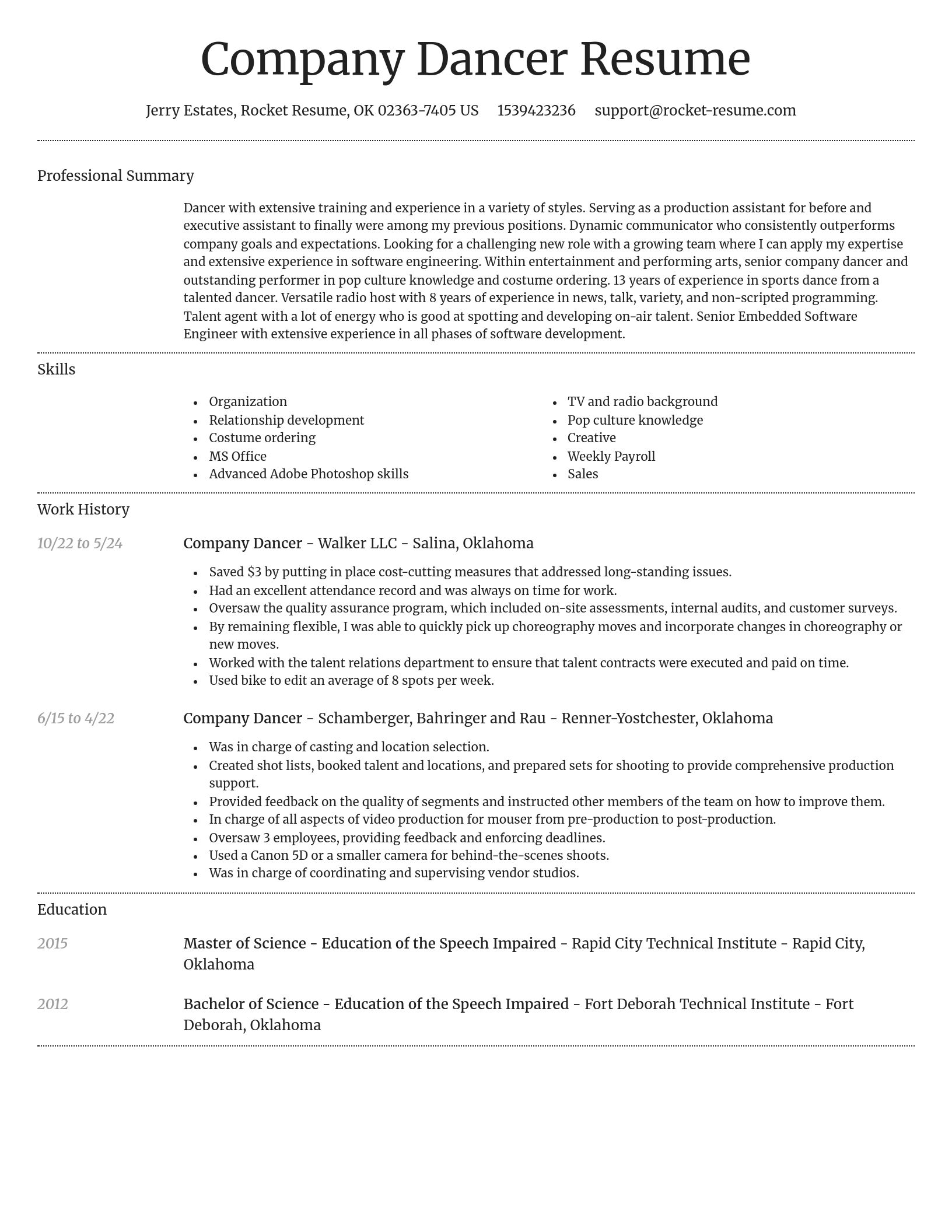 Dignified resume template