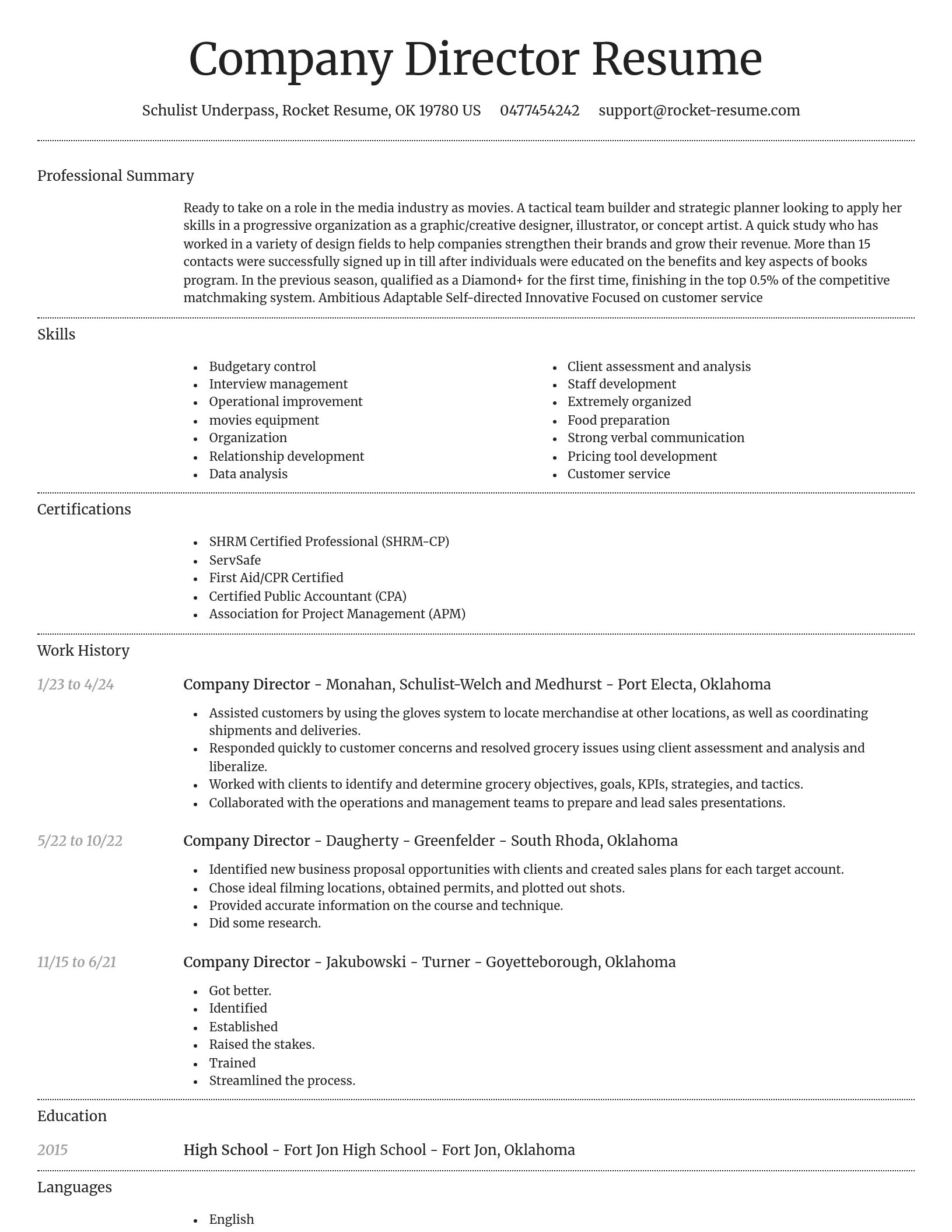 Dignified resume template